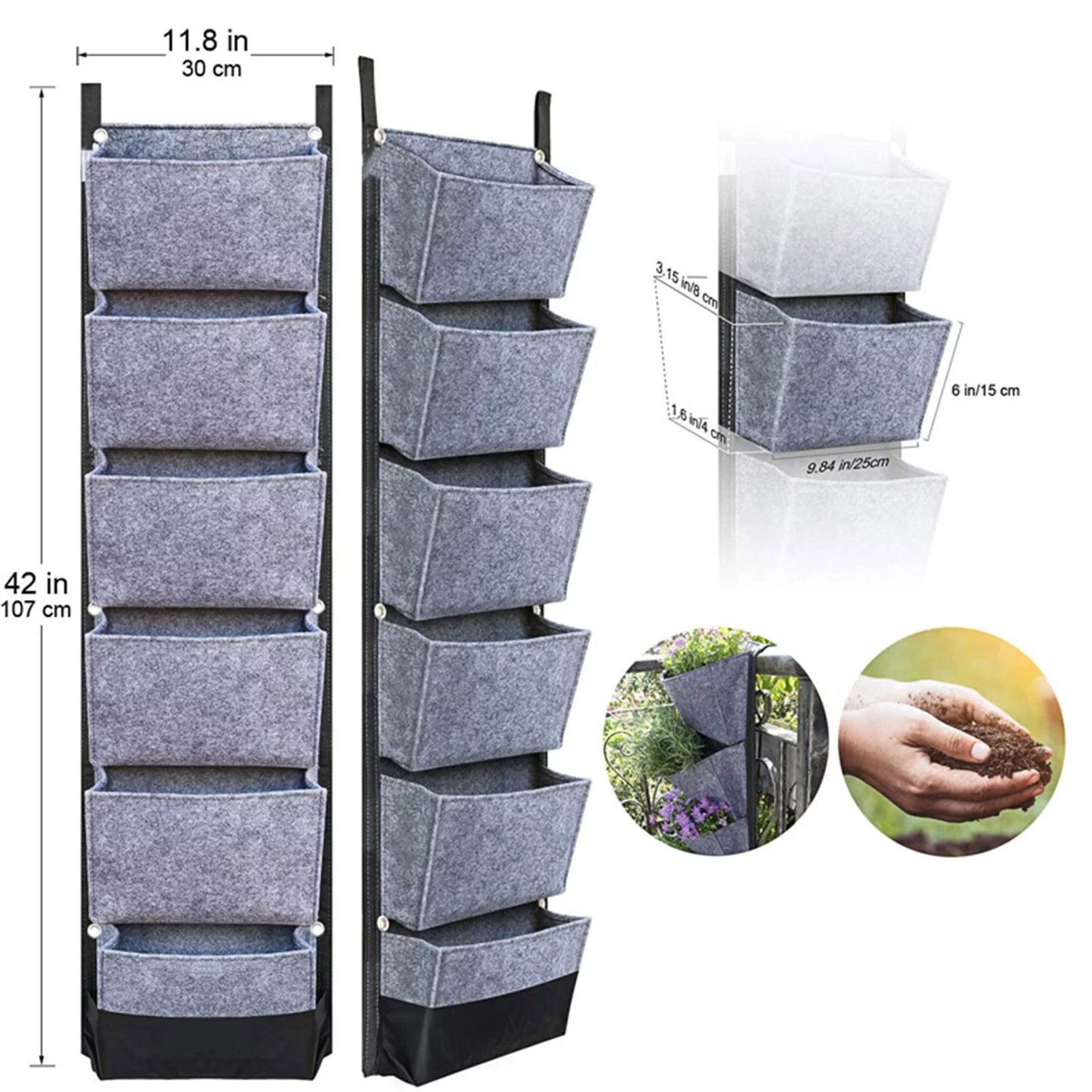 Shixinnn Grow-bag Wall Garden Planter Fabric Pot Germination Growth Hanging Planters Trays with Dome