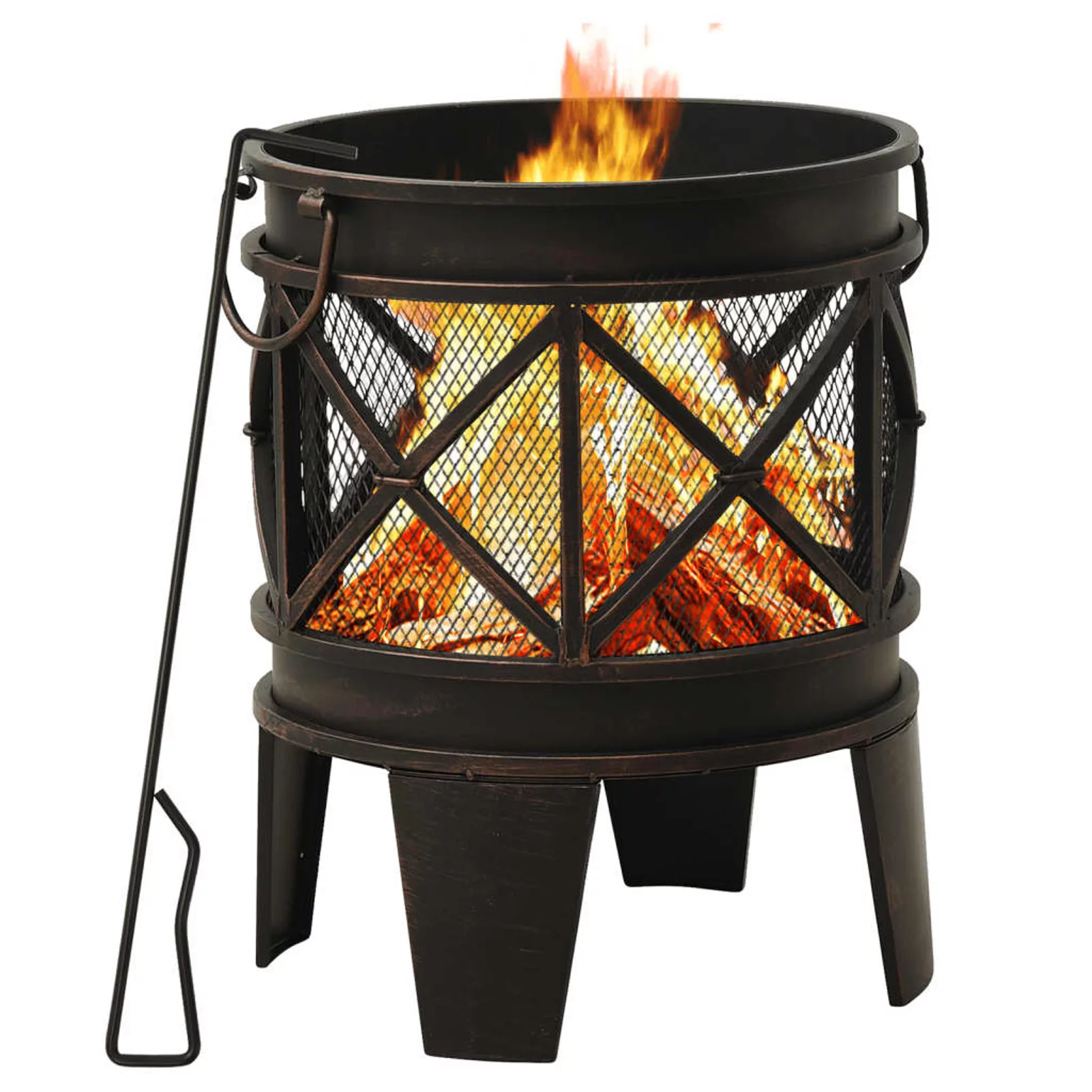 Walmeck Rustic Fire Pit with Poker Φ16.5