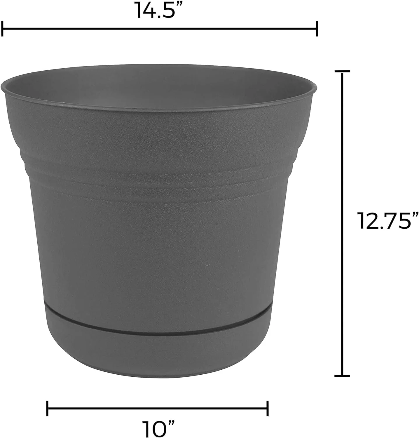 Saturn Planter W/Saucer 14