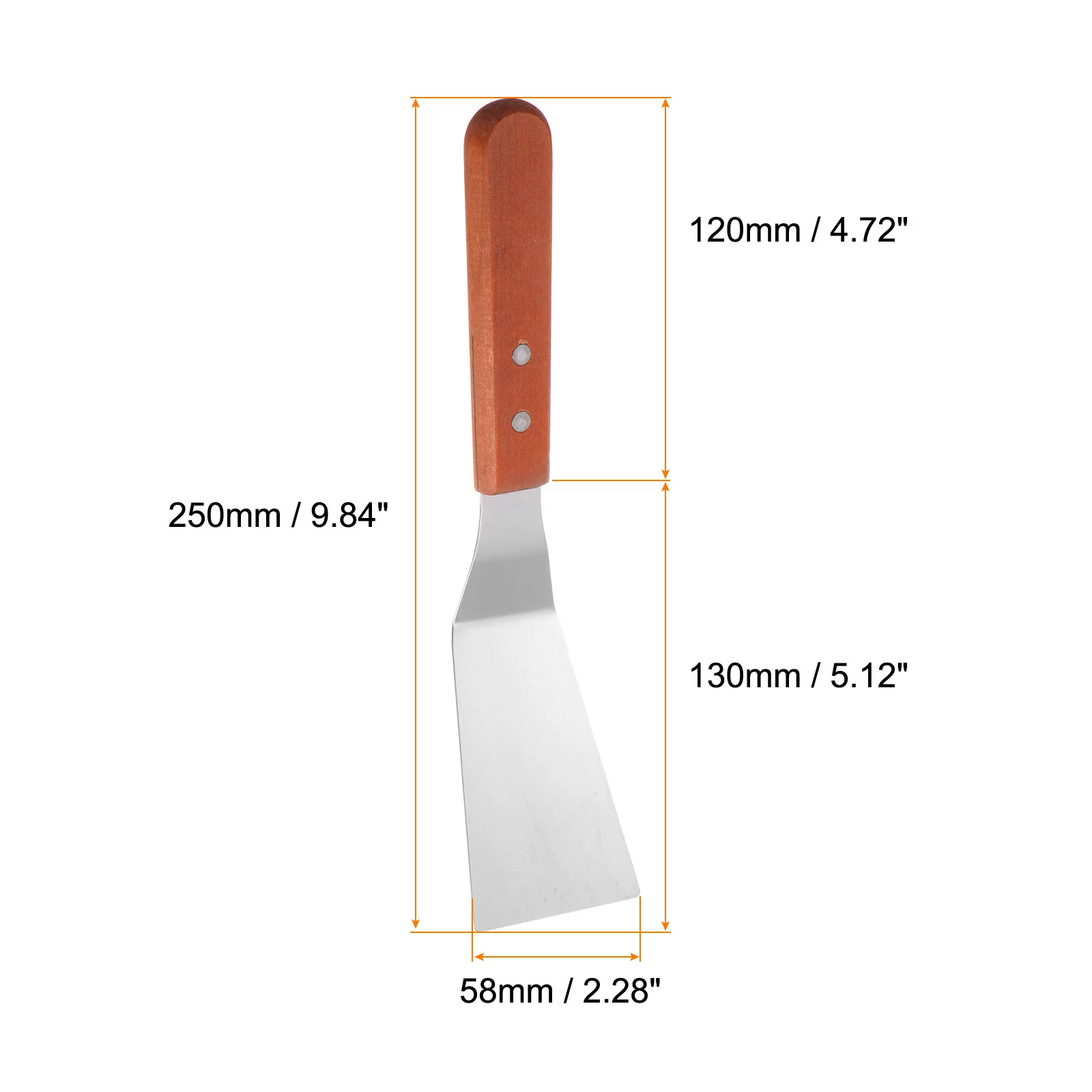 Uxcell Painting Knives 58mm Width Curved Shovel Palette Scraper with Wood Handle for Oil Paint Craft Spreading