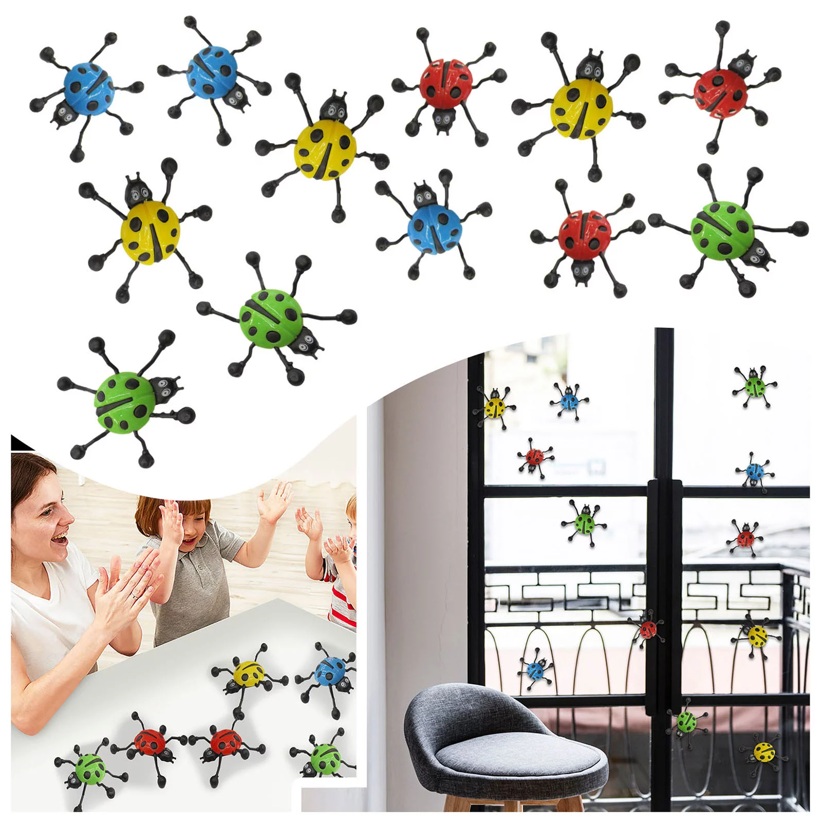 YHAIOGS Insect Climbing Rolling Glass Insect Sticky Insect Climbing Children's TOy 6pc (random Colors)