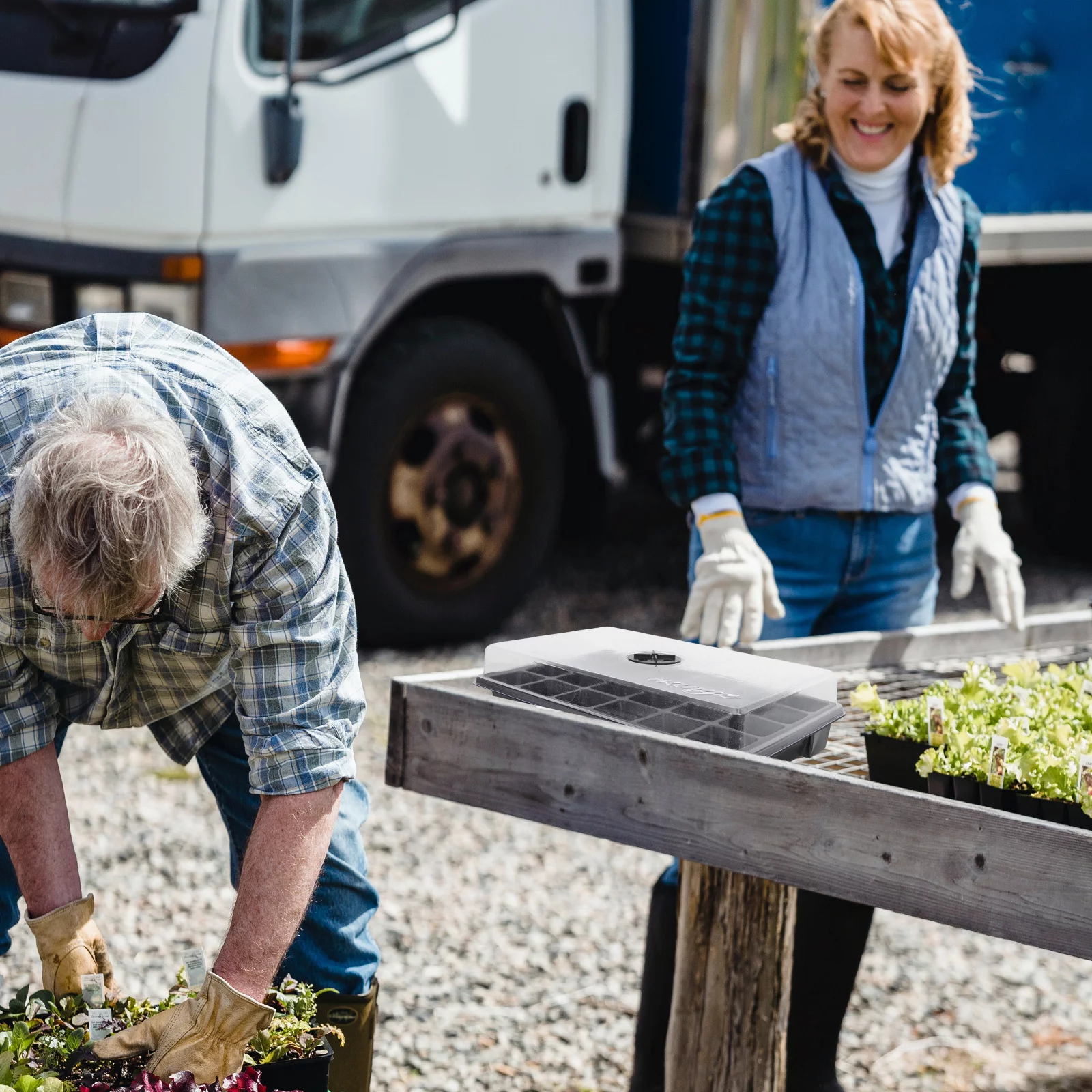 Guichaokj 2Pcs Home 24 Holes Plant Germination Boxes Plastic Planting Tray With Lid