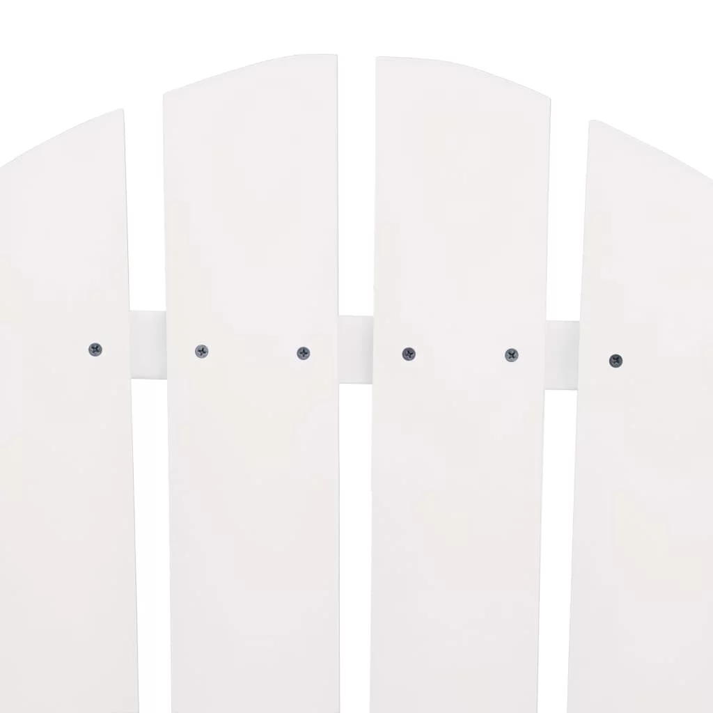 Walmeck Patio Adirondack Chairs with Tea Table Solid Wood Fir White