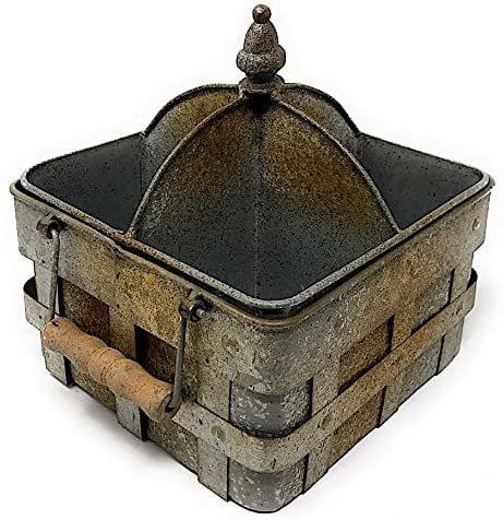 Caddy Metal Galvanized Organizer Tools Craft Cleaning Garden Shop Supply Holder Storage Indoor Outdoor Rustic Decor