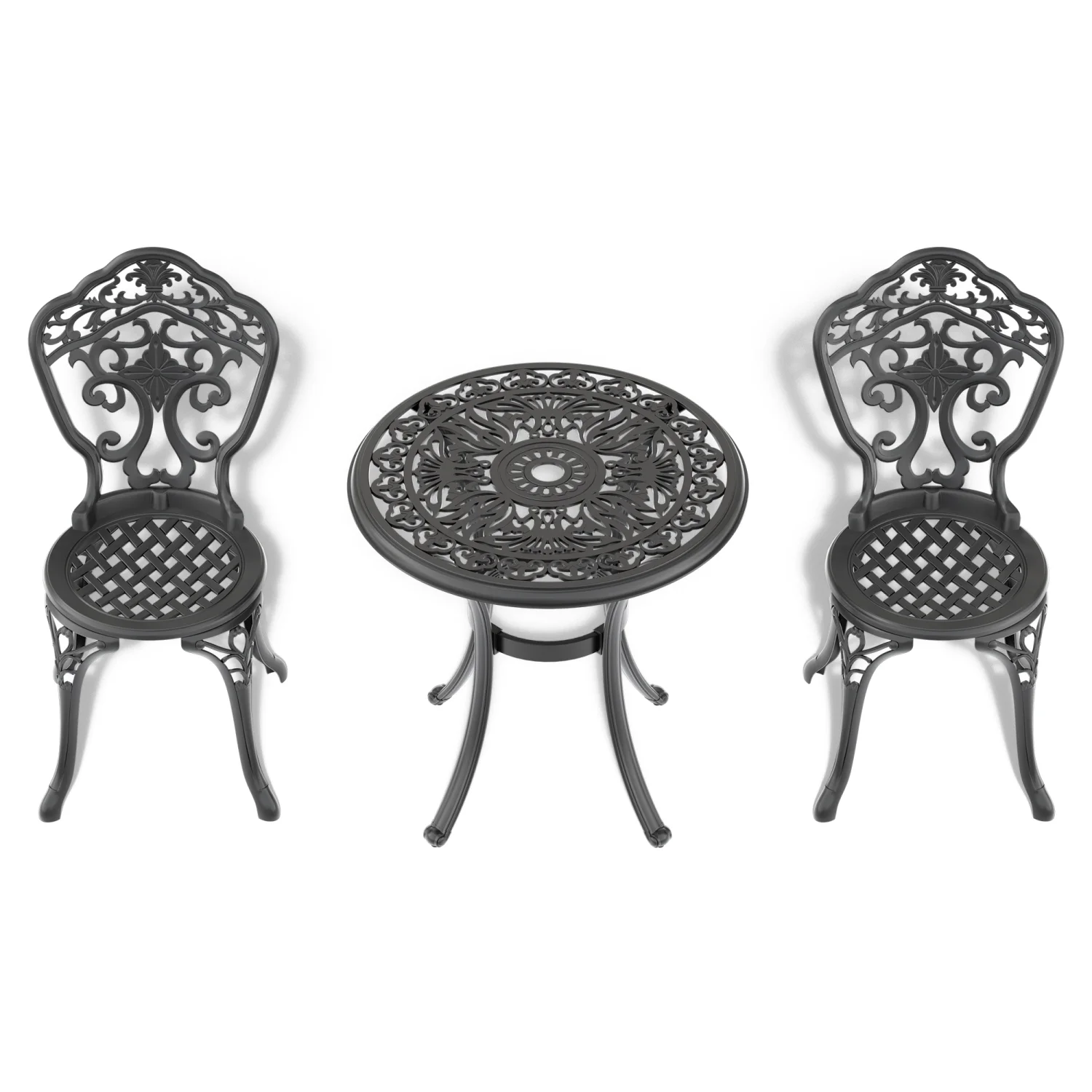 TQJKLFDY 3-Piece Set Of Cast Aluminum Patio  With Black Frame