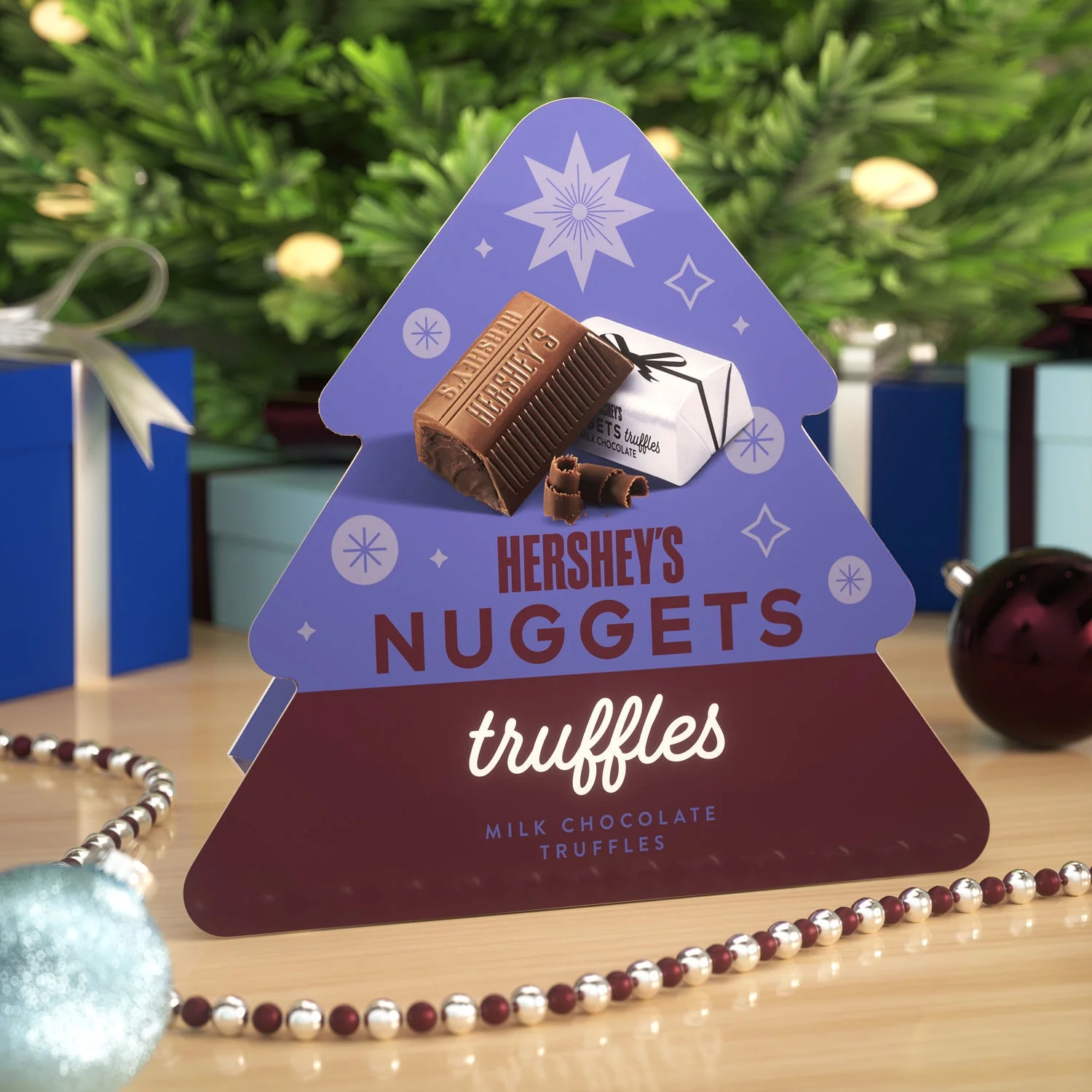 Hershey's Nuggets Milk Chocolate Truffles Christmas Candy, Gift Box 6.4 oz