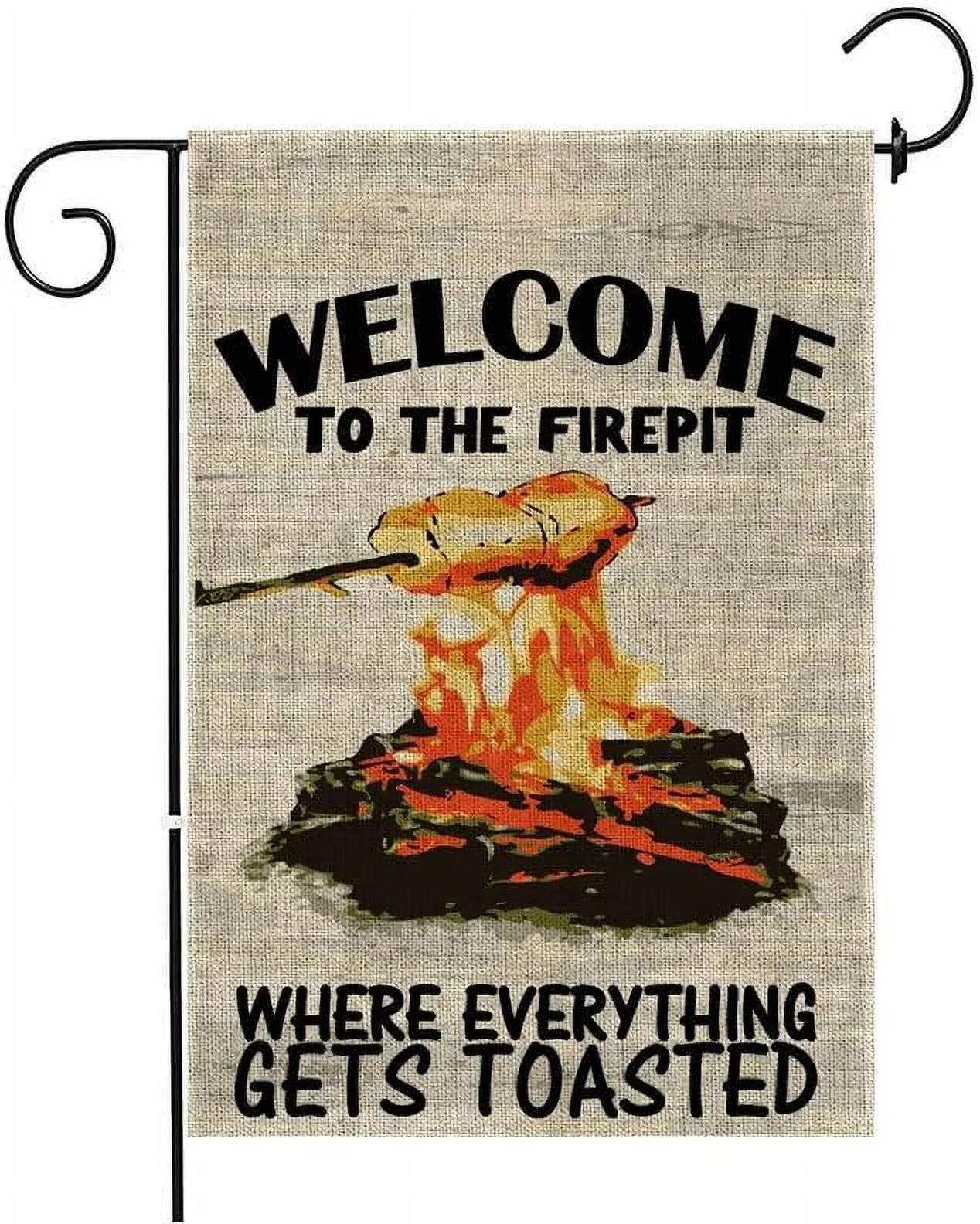 camping garden flag fire pit sign campsite decorations garden flag funny camping flags for campsite Double Sided