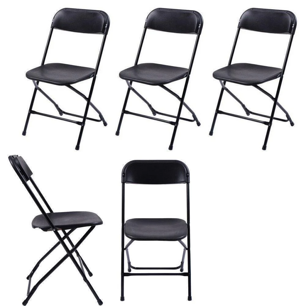 Set of 6 Commercial Stackable Plastic Chair Wedding Quality Folding Chairs