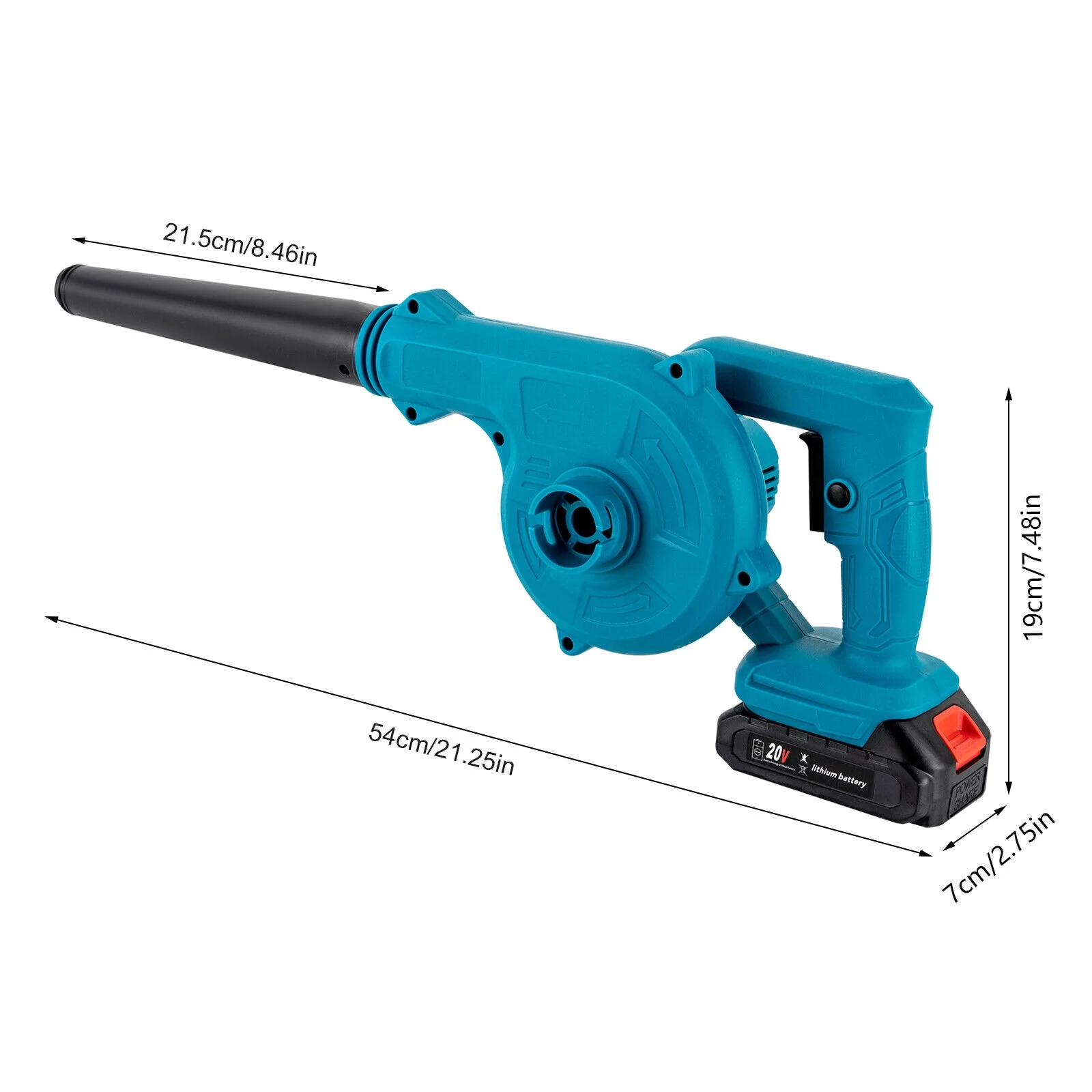 Garden Lawn Leaf Blower Cordless Dust Leaf Blower w/20V 7500mAh Lithium Battery Charger
