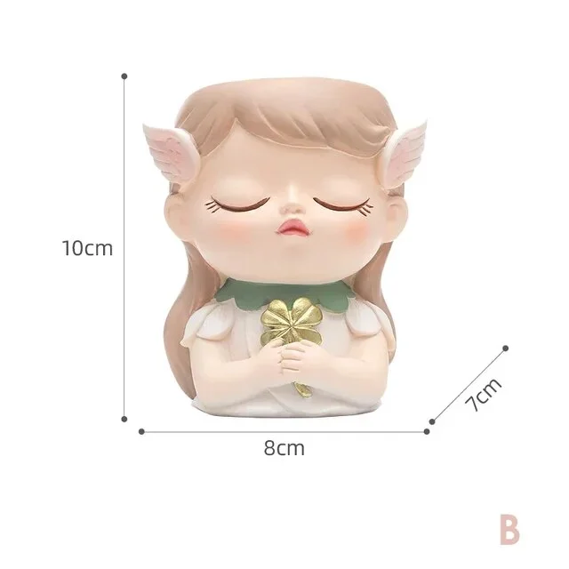Fairy Tale Girls Planter  Succulents Air Plants Resin Flower Pot Tabletop Ornament Fairy Garden Figurines  Garden Decor