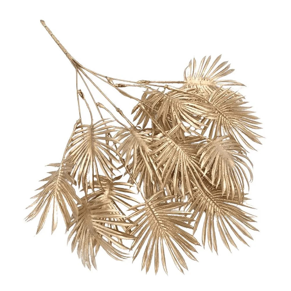 Nvzi-a Artificial Plants, Artificial Leaves Simulate Shrubs Garden Wedding Festival Decoration Table Flower Pot Fillers - Set of 2 (Golden Fan Leaves)