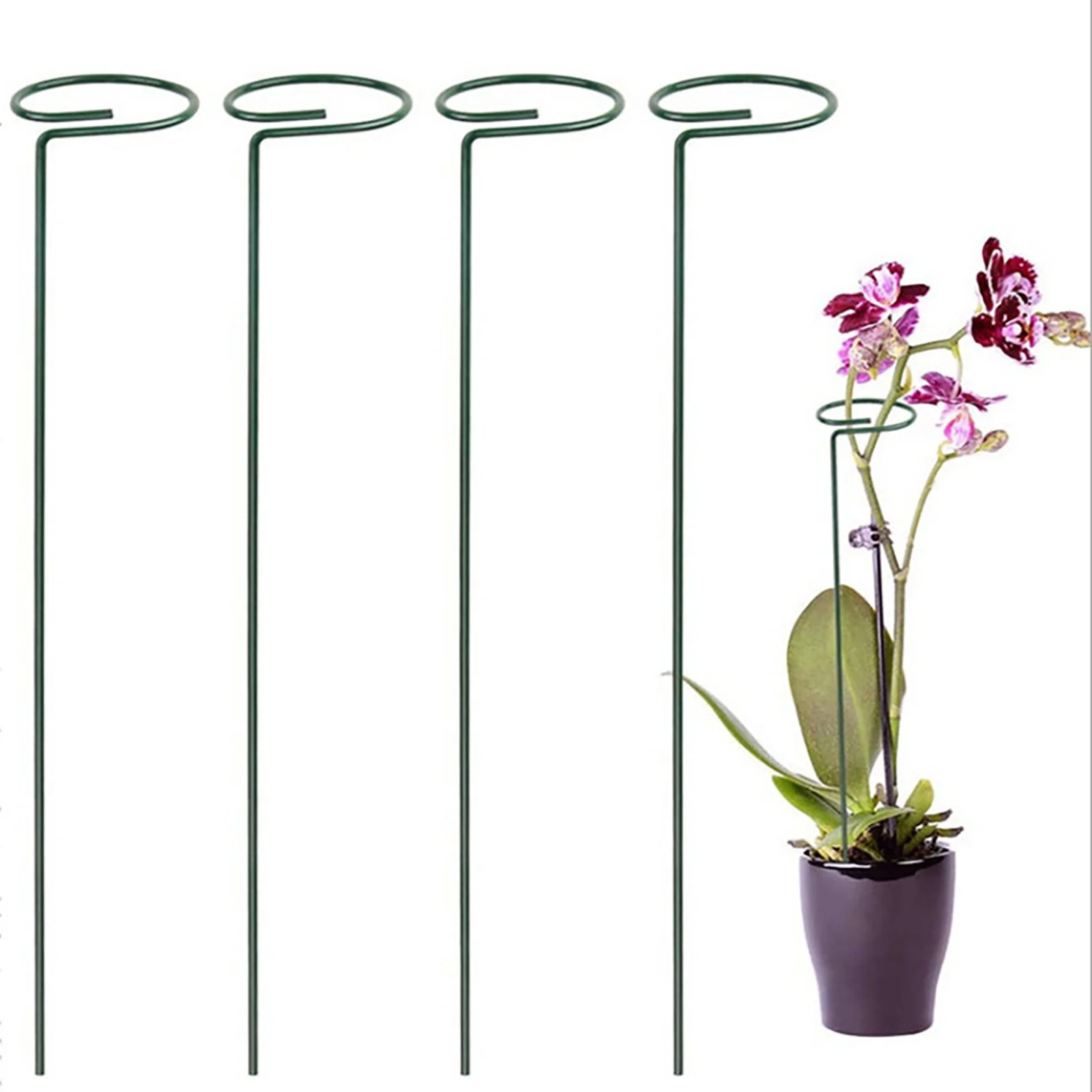 MVNSFEW 10pcs Gardening Climbing Frame Steel Flower Support Rod Frame Greenery Anti Fall Fixed Frame Home Practical Tools