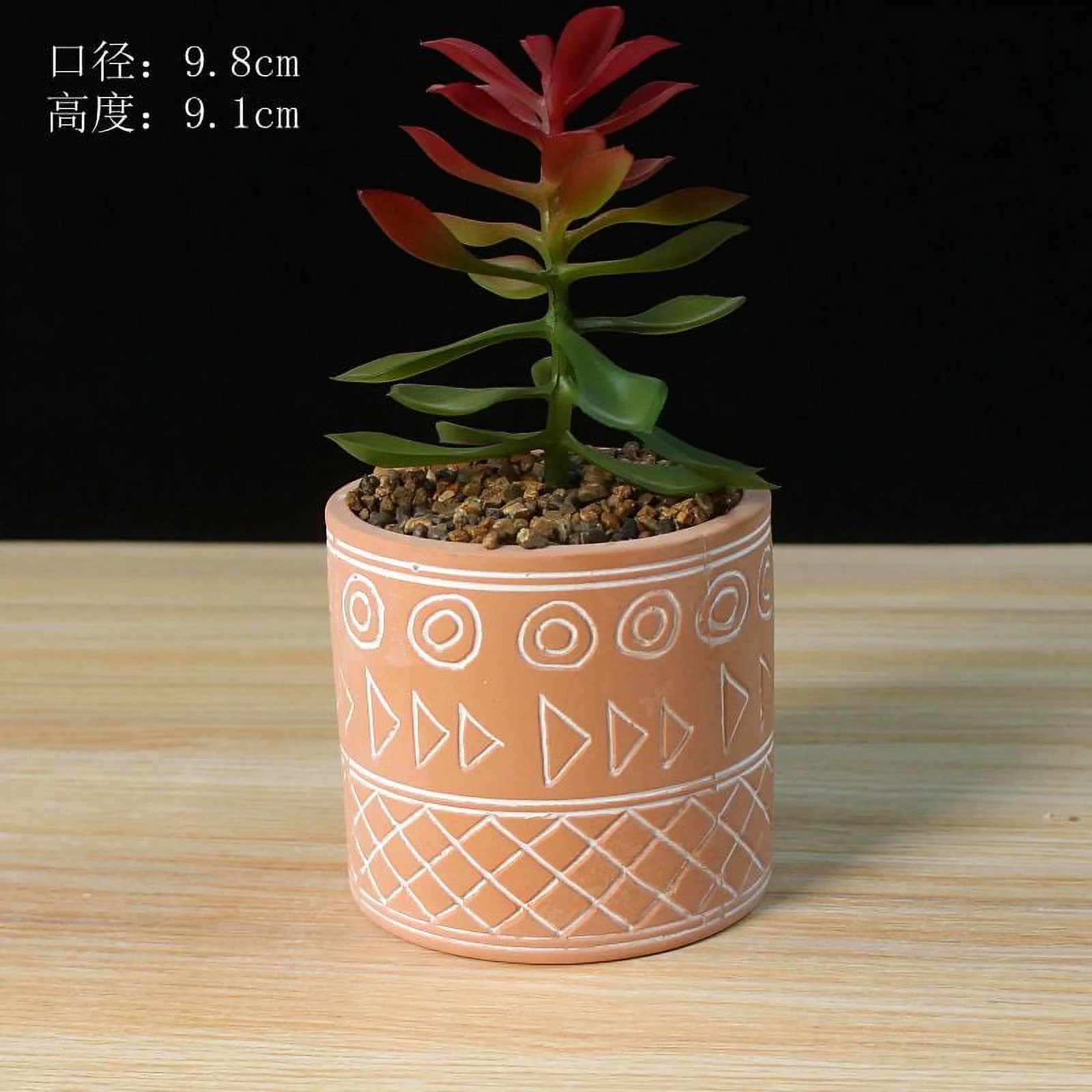 LivNxt Red Terracotta Succulent Planter - Breathable Pottery for Indoor Gardening