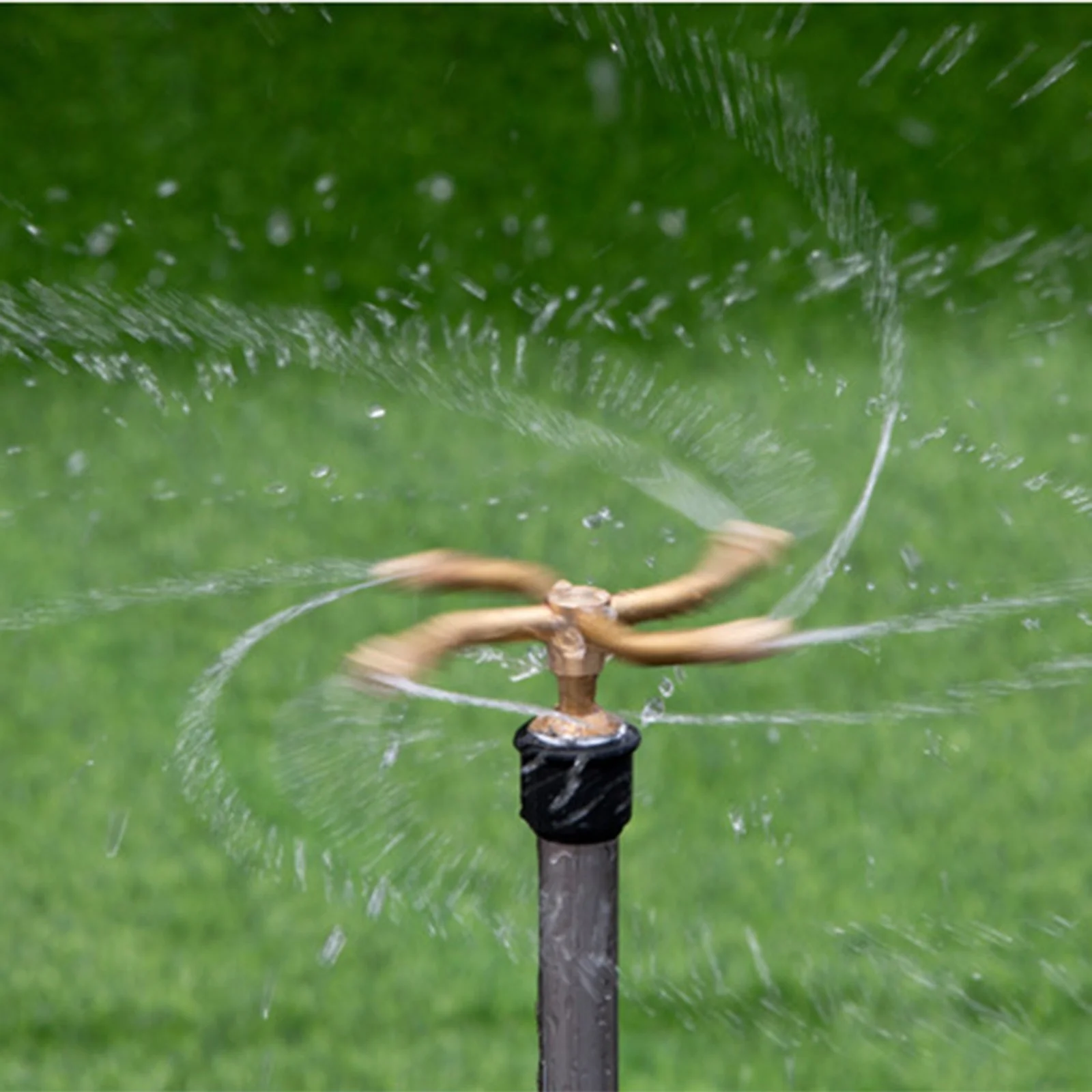 GuLuBin Kitchen Sink Faucet Replacement Parts Universal Automatic Rotating Sprinkler Copper 2 Pronged 4 Prong Nozzle 4 Points Automatic Rotating Watering Device Garden Irrigation Water