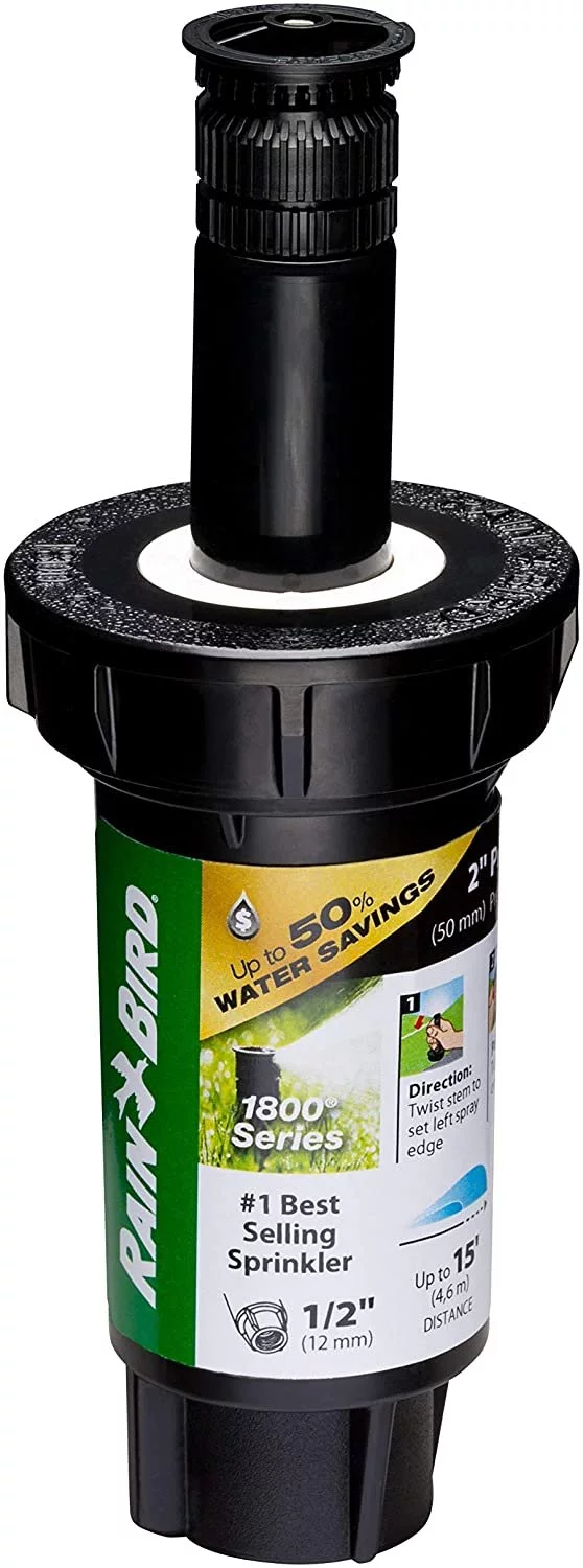 Rain Bird 1802HV15PR Pressure Regulating Professional PRS pop-up Sprinkler, Black