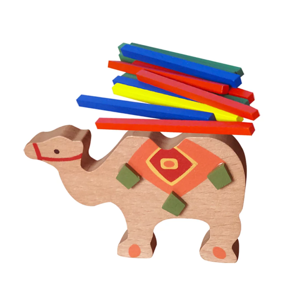 Wooden Stackable Building Blocks Set Balancing Games Playset Toys Educational Toys for Kids Children(Camel)