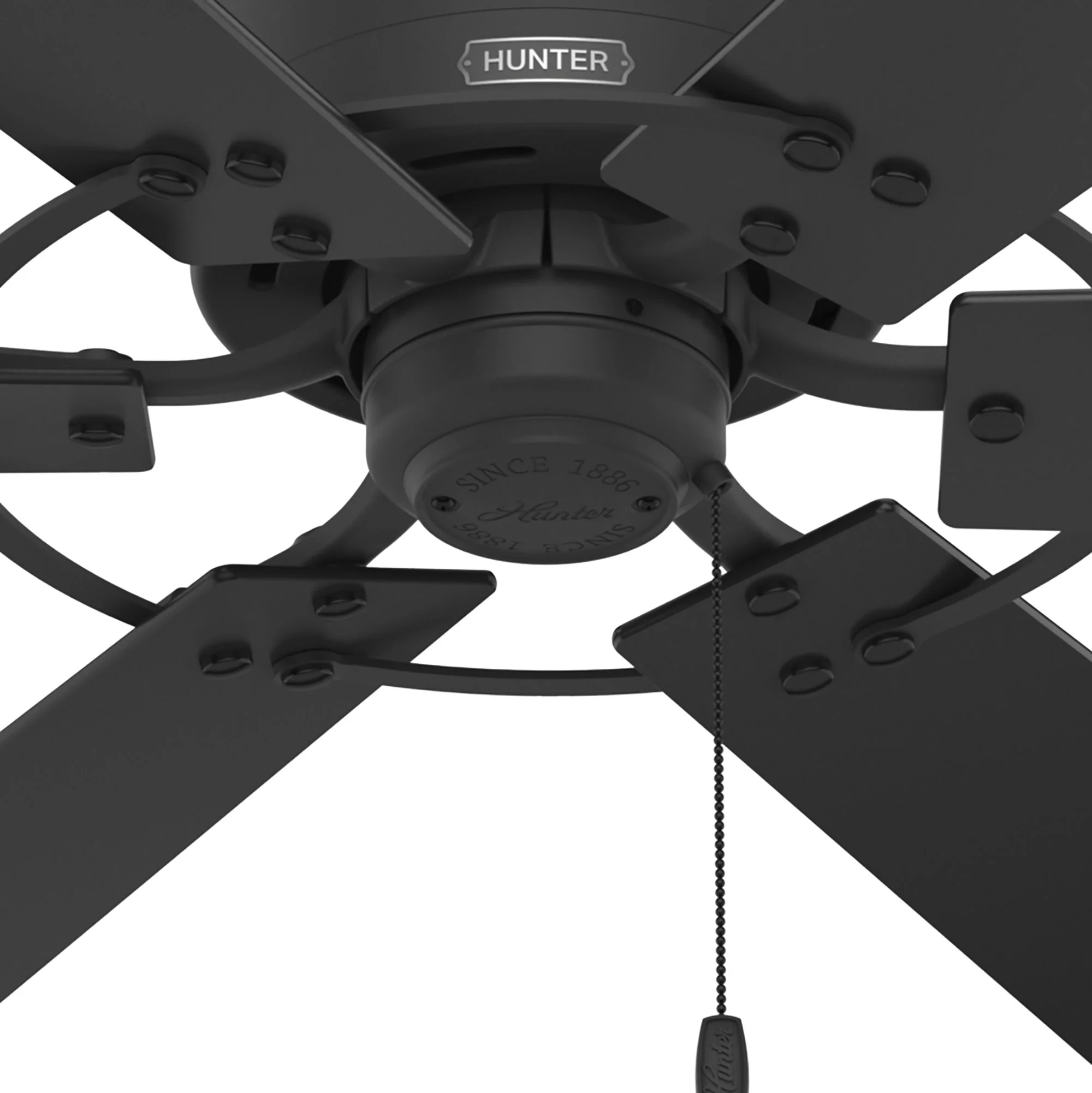Hunter 52 inch Gilrock Matte Black Ceiling Fan and Pull Chain