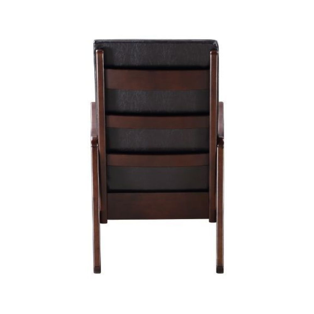 Raina Rocking Chair, Dark Brown PU & Espresso Finish