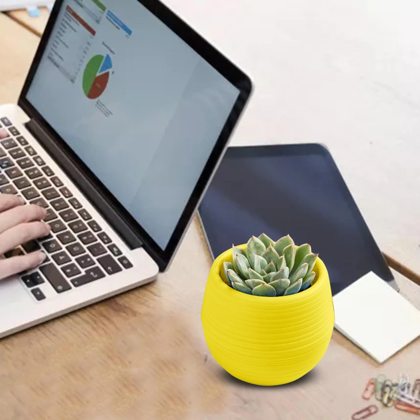 TIIFSWHS Succulent Flower Pot Mini Stone Pot Rainbow Pot Pp Resin Lazy Pot Self Absorbent Pot Lug Bag round Flower Pot Indoor Home Flower Pot Large Potted Artificial Indoor Flower