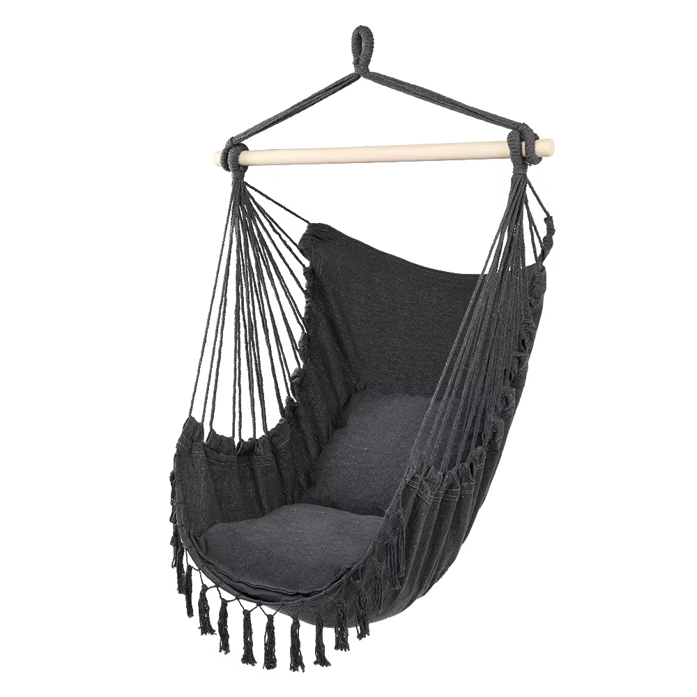 Tassel Plus Pillow Perfect Hanging Chair - Dark Grey