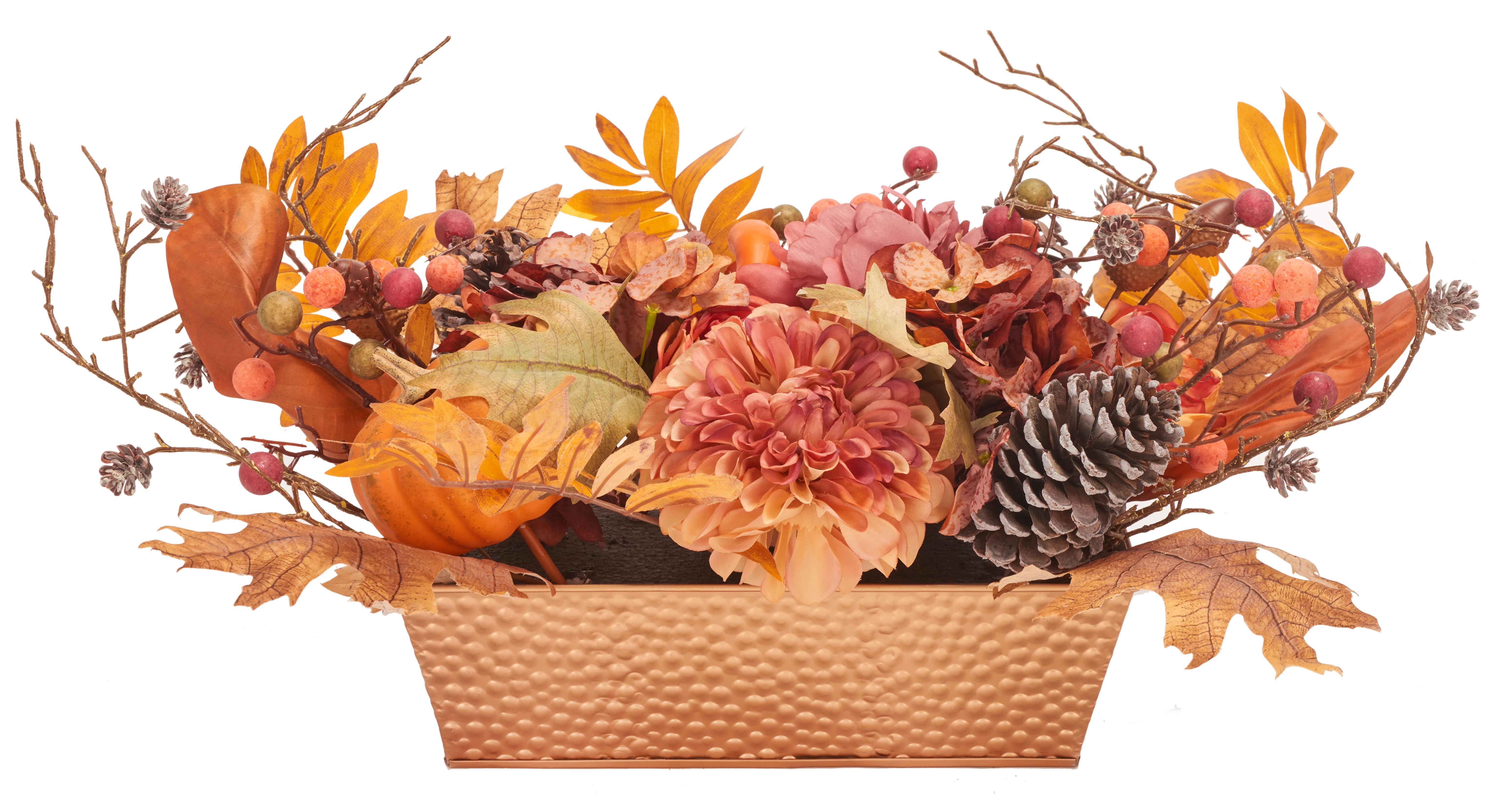 SAFAVIEH Faux 25 Inch Peony & Pumpkin Potted Arrangement, Multi