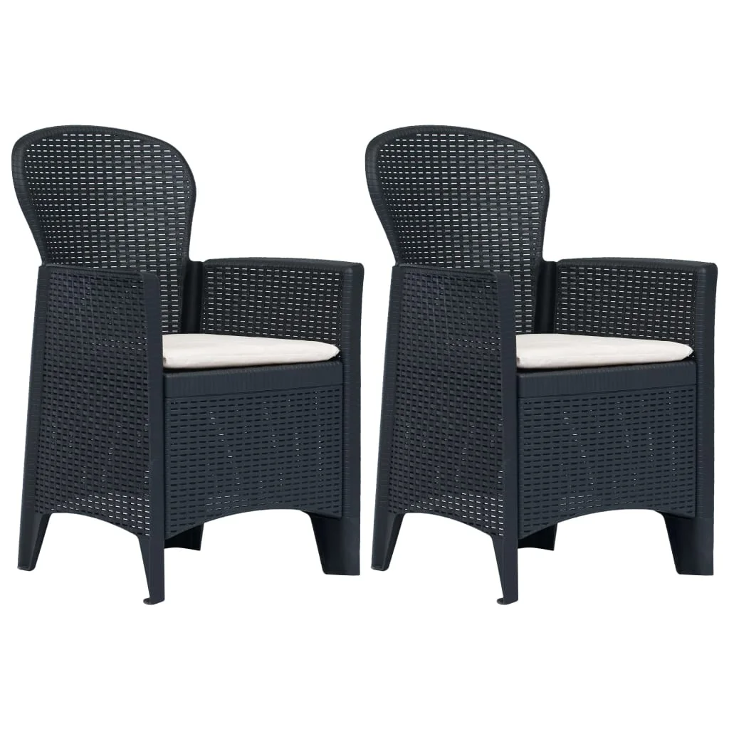 Anself 2 Piece Patio Chairs with Cushion  Rattan Look  Dining Chair Set for Patio, Balcony, Backyard,  Furniture 23.2 x 22.4 x 35 Inches (W x D x H)