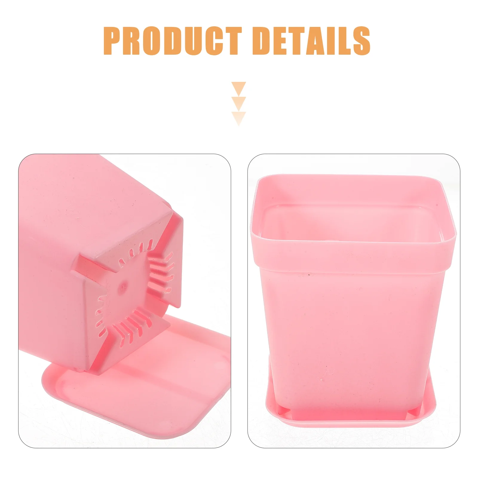 Plastic Nursery Pot 60 Set Flower Pots Home Succulent Plant Garden Flowerpots Seedling Cups Square Pp Resin