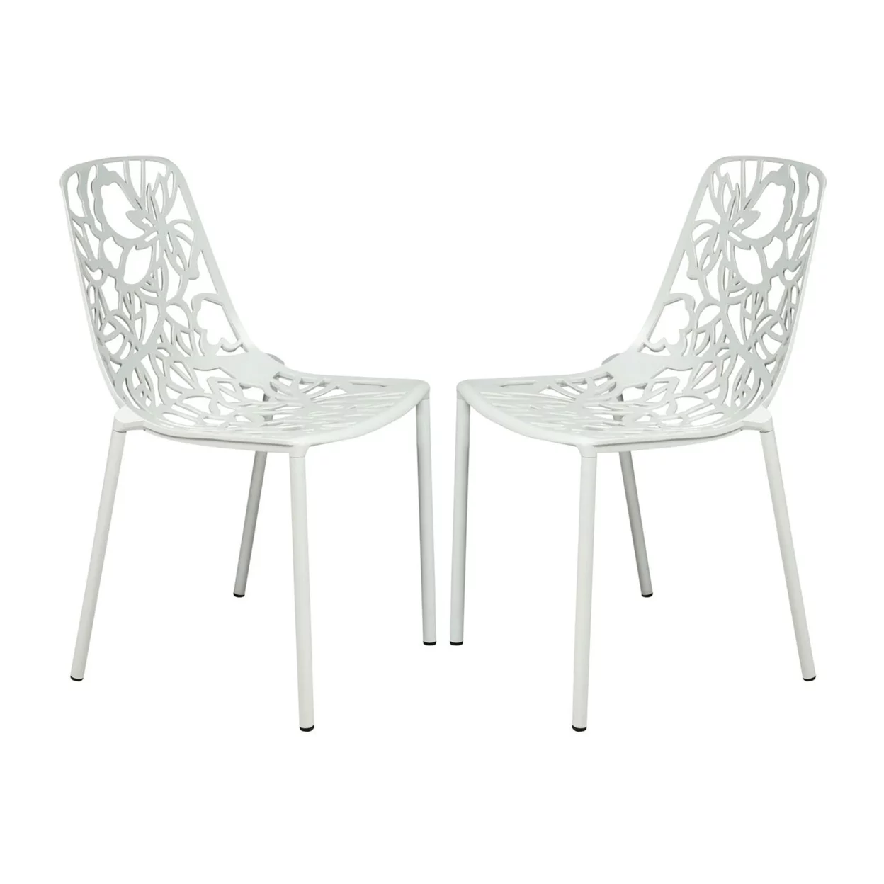 Modern Devon Aluminum Chair, Set of 2 - White