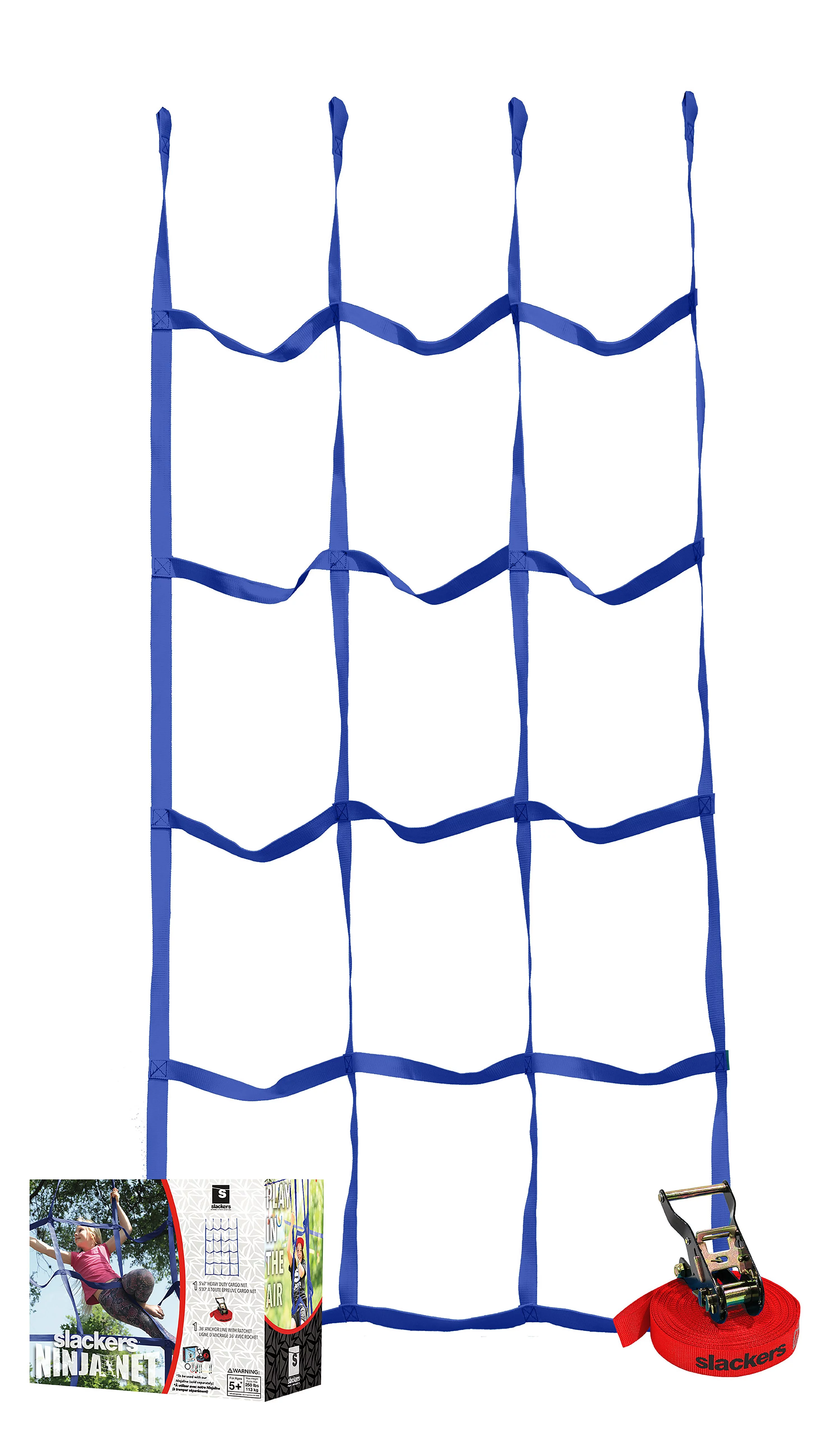 Slackers Jumbo Ninja Climbing Net, for our Slackers Ninjaline, American Ninja Warrior Ninjaline or any outdoor adventure play set!