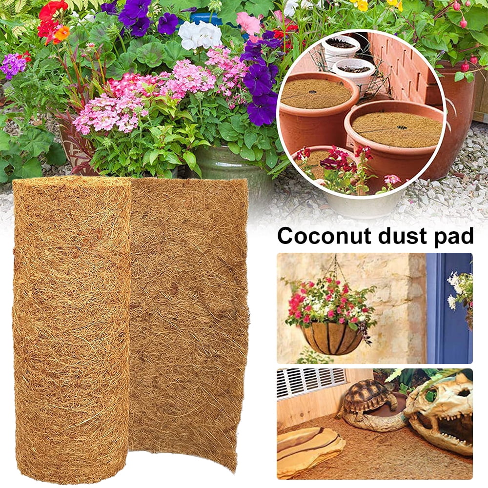 Willstar Coconut Mat Coco Fiber Roll Natural Coconut Coco Liner Roll Coconut Palm Carpet Coconut Coir Liner Sheets Coco Mat For Planter Window Flower Wall Hanging Basket Garden Decoration