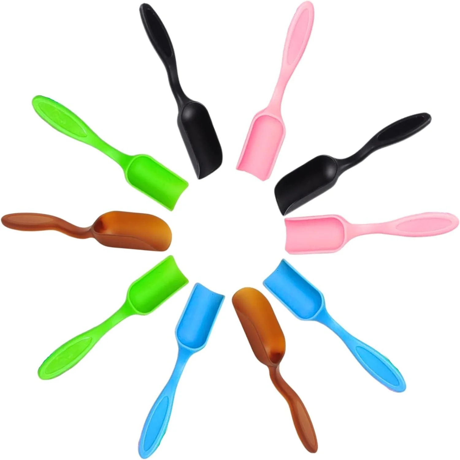 Colorful Set of 10 Small Plastic Garden Soil Scoops for Vibrant Mini Potting Tools  Ideal for Planting Flowers  Succulents  or Scooping Milk Powder; Available in Five Colors  Perfect for
