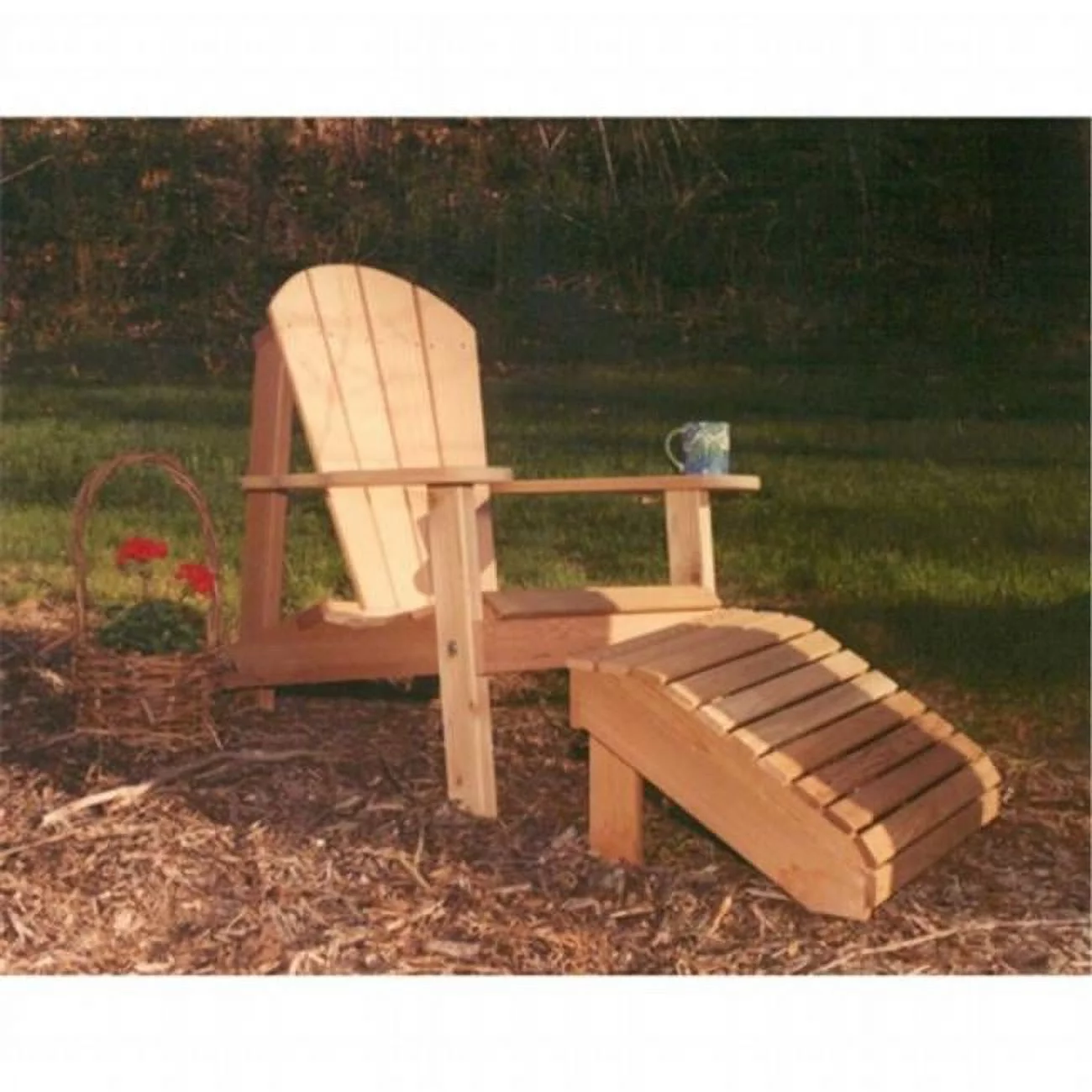 Cedar Adirondack Chair & Footrest Set