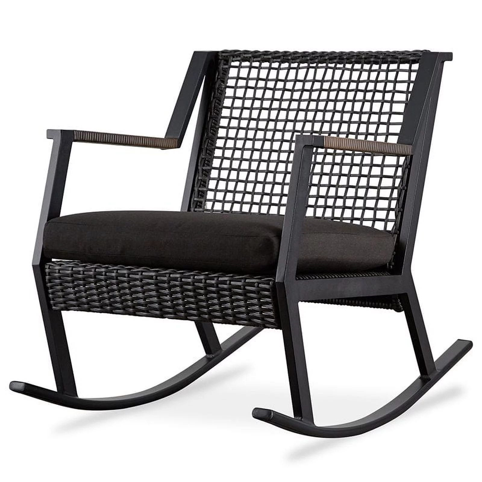 Home Square Aluminum Frame Patio Rocker Chair in Black Finish - Set of 4