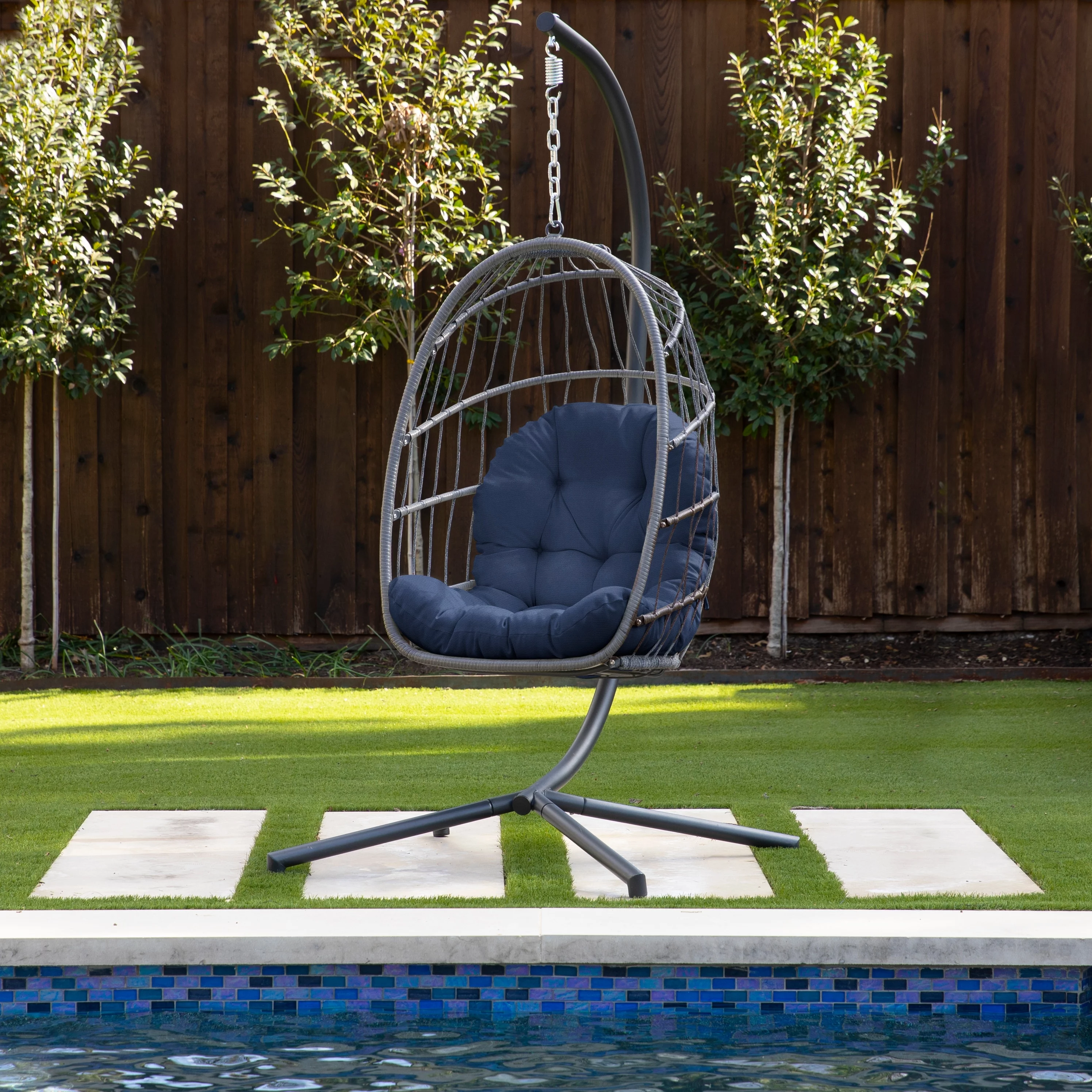 Mozaic Humble + Haute Sunbrella Egg Chair Cushion (Cushion Only) 27 x 44 x 4 inches - Canvas Hot Pink