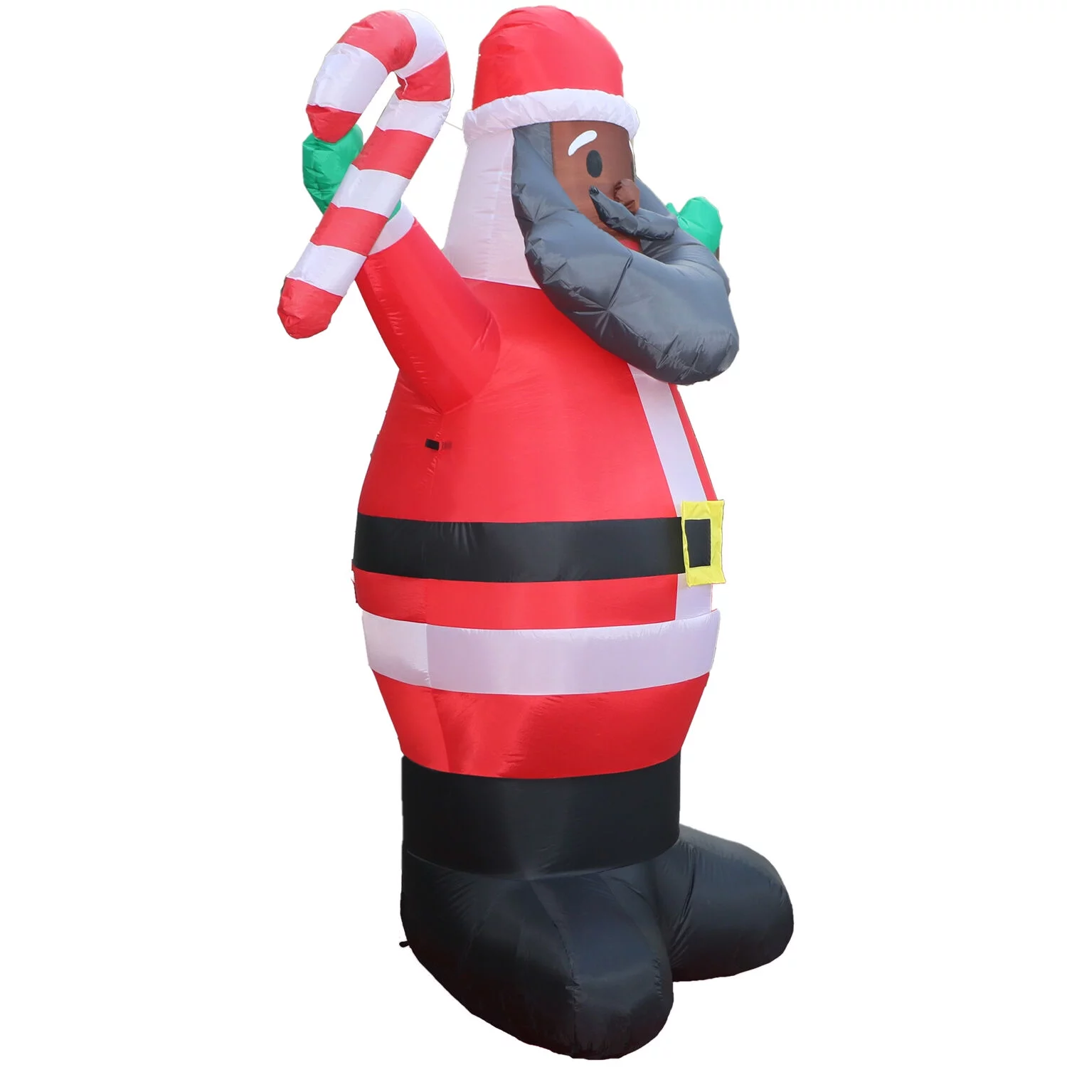 Fraser Hill Farm 10ft Inflatable AA Santa Holding Candy Cane w/ Lights