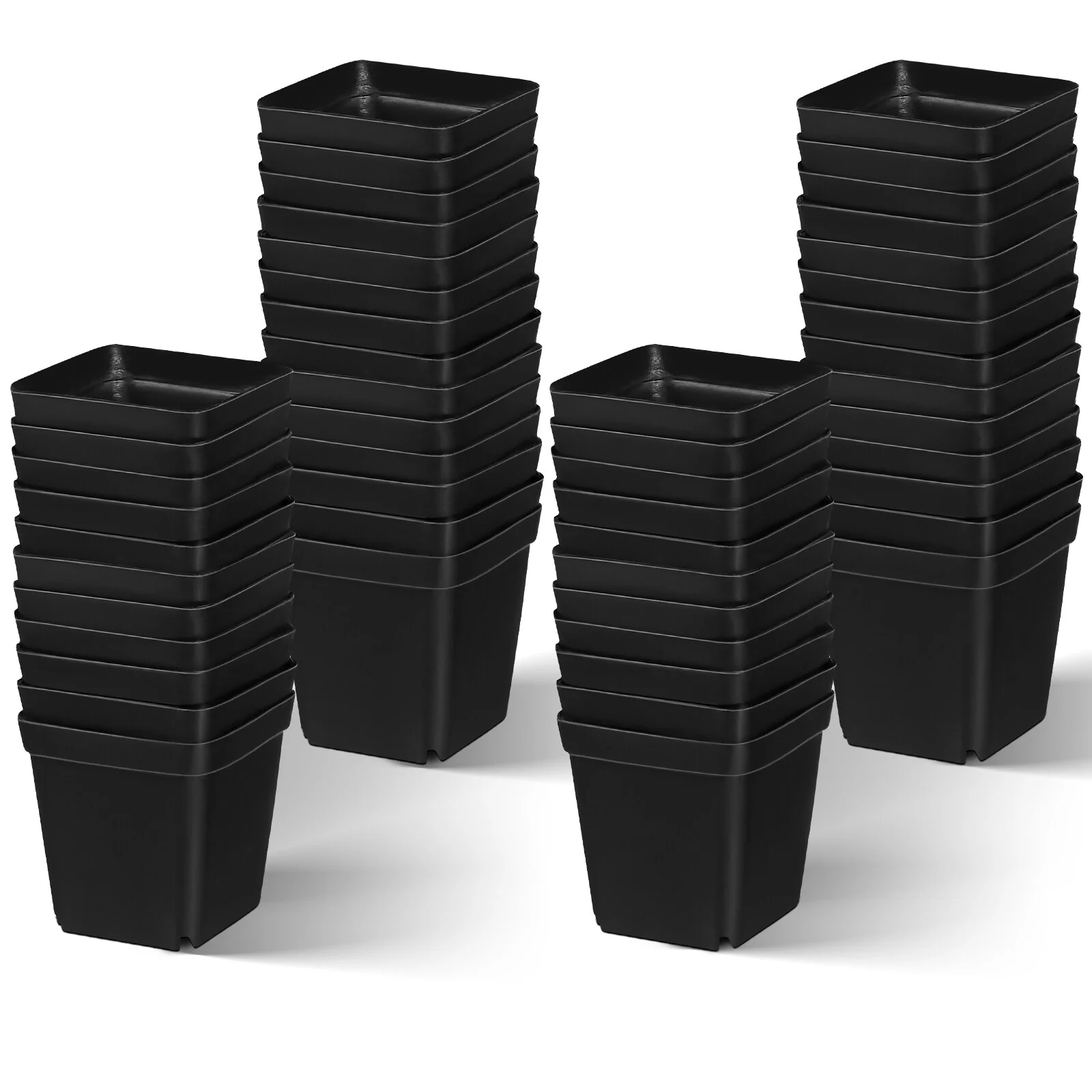50 Pcs Plastic Plant Pots Small Square Nursery Planters Flower Pots for Succulents Seedlings Flowers Vegetables  Plants