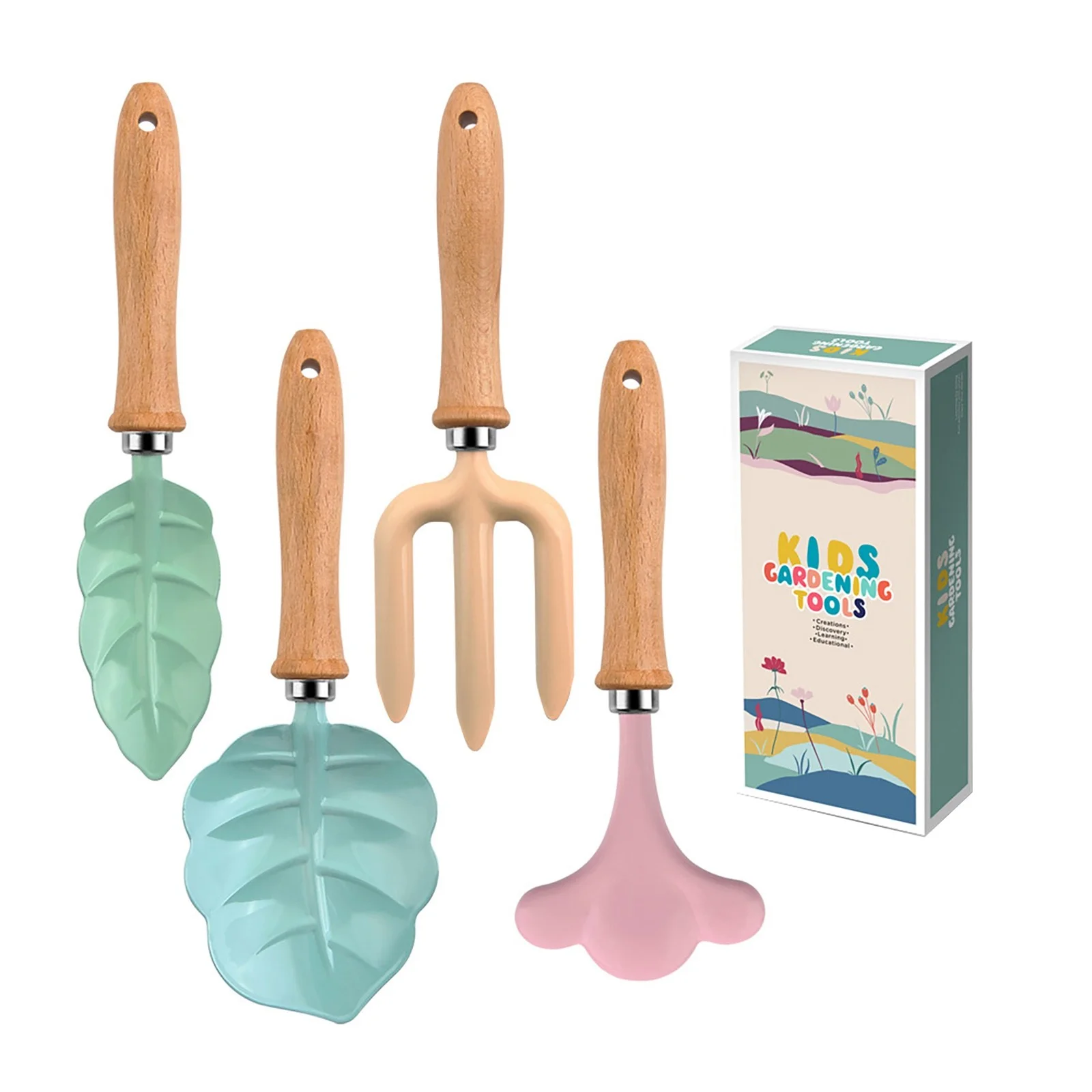 TIIFSWHS Children's Tool Set Garden Tool Set Dredging Shovel Turning Rake Flowers Three Fingers Fork Leaves Petal Cartoon Tool Set Wagoners Birdseed Food Seeder Sustainable Sprou