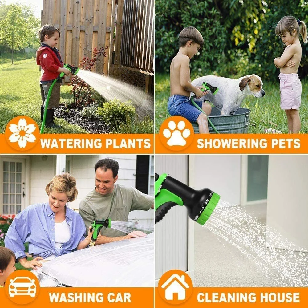 2 Pack Expandable Garden Hose, 75ft Each Garden Hose Flexible Water Hose 3-Layer