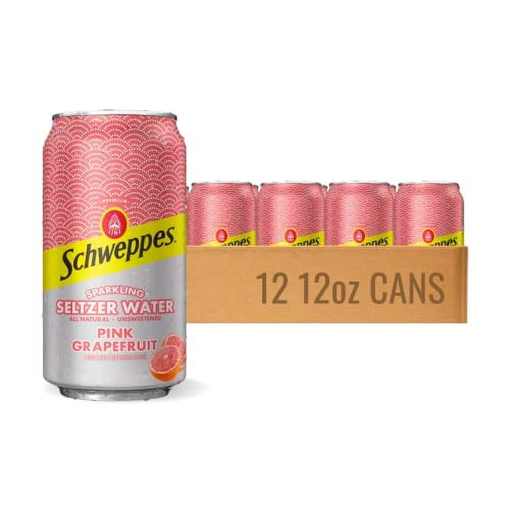 Grapefruit Sparkling Seltzer Water - 12, 12Oz Cans - Refreshing And Crisp Grapefruit Flavor - Perfect Alone Or Mixed - 12 Pack