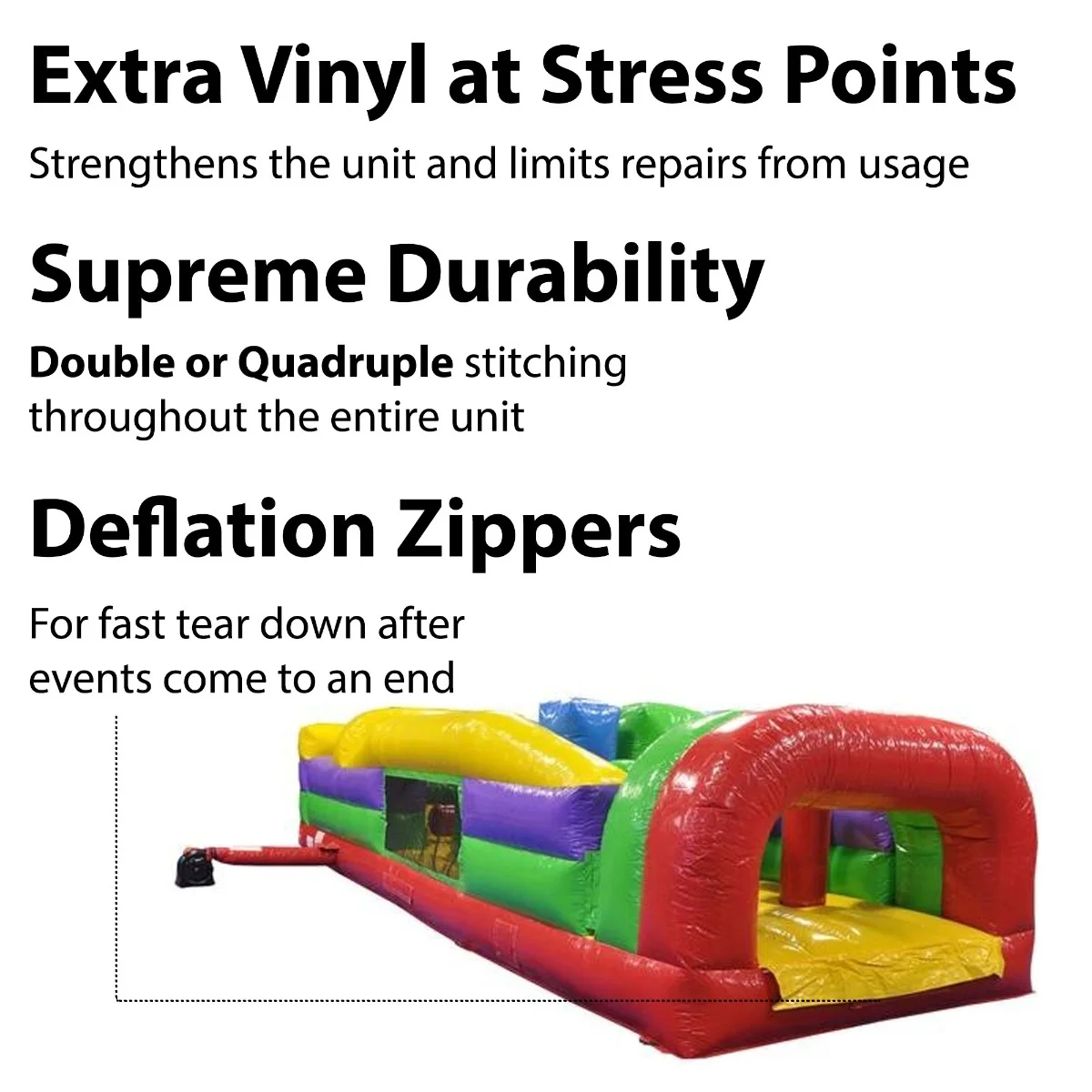 TentandTable 60' Commercial Inflatable Obstacle Course, Retro 2 Piece