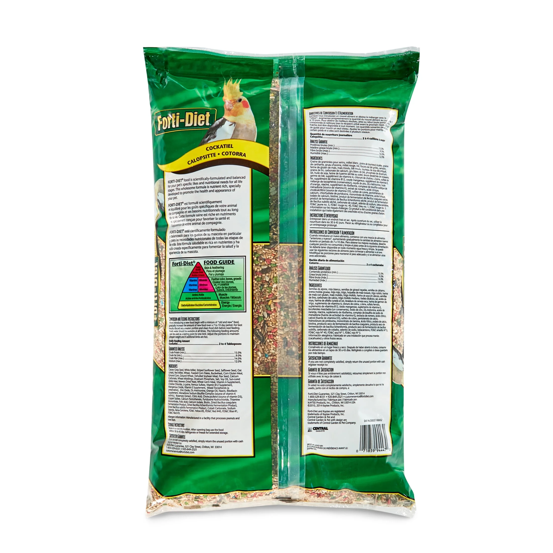 Kaytee Forti-Diet Cockatiel Pet Bird Food Seed, 10 lbs