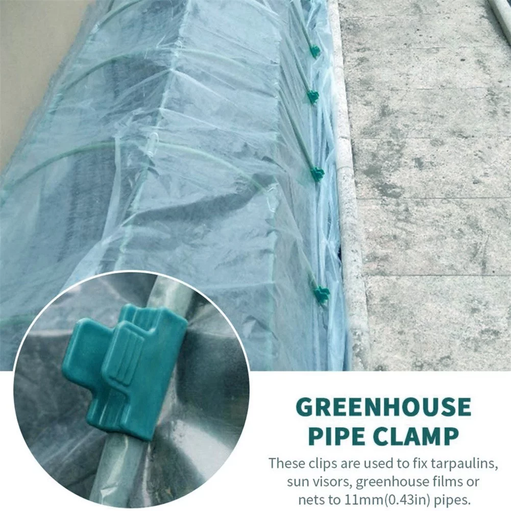 40 Pcs Pipe Clamps Plant Stakes Greenhouse Garden Netting Hoop Clips Tool