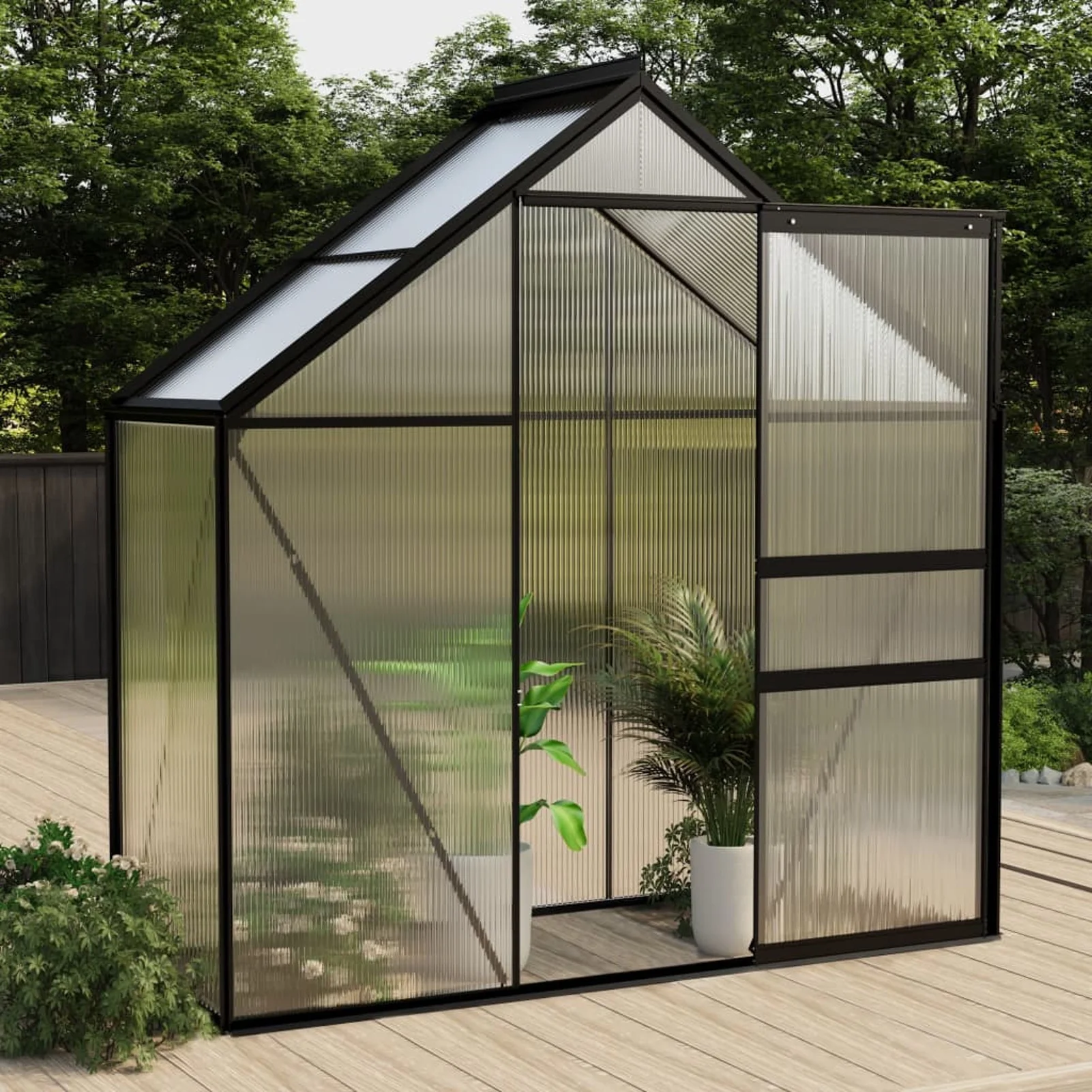 Uteam Anthracite Aluminum Greenhouse 14.3 ft²