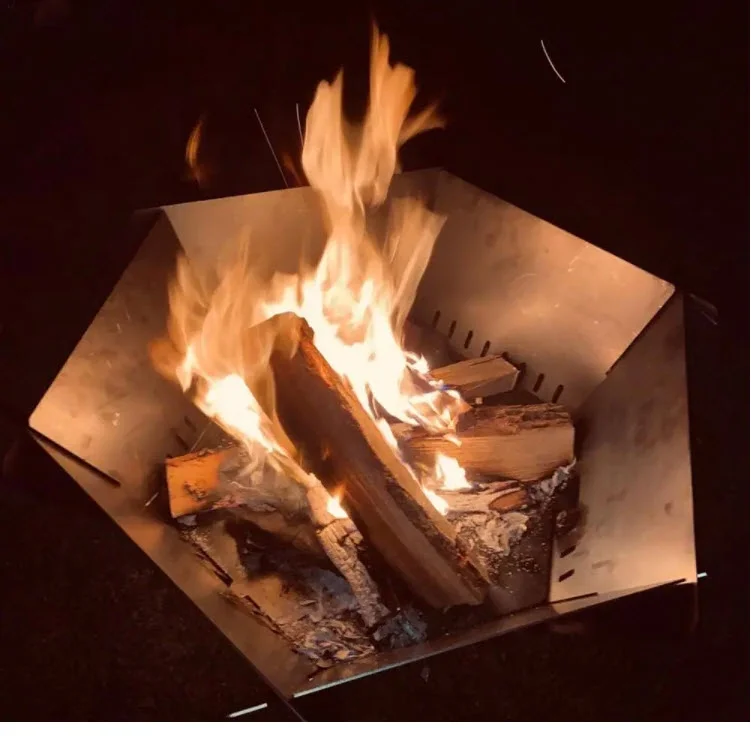 Tommy Docks Hexagon Shaped 30 in. Hot Rolled Steel Wood Burning Flat Pack Fire Pit