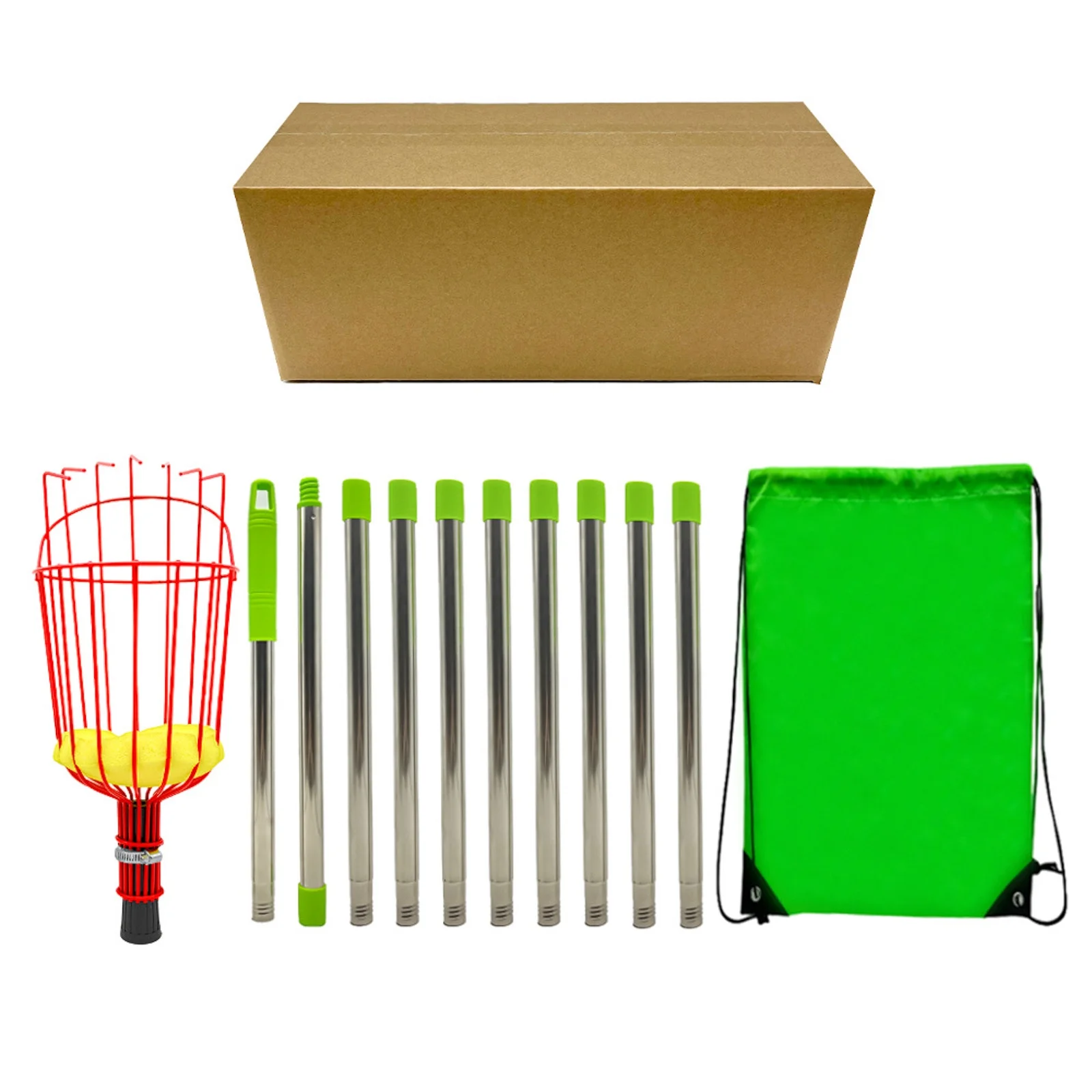 NLLSHGJ 1.6m Long Household Garden Fruit Pick Stainless Steel Aerial Fruit Picking Tool Fruit Picking Equipment