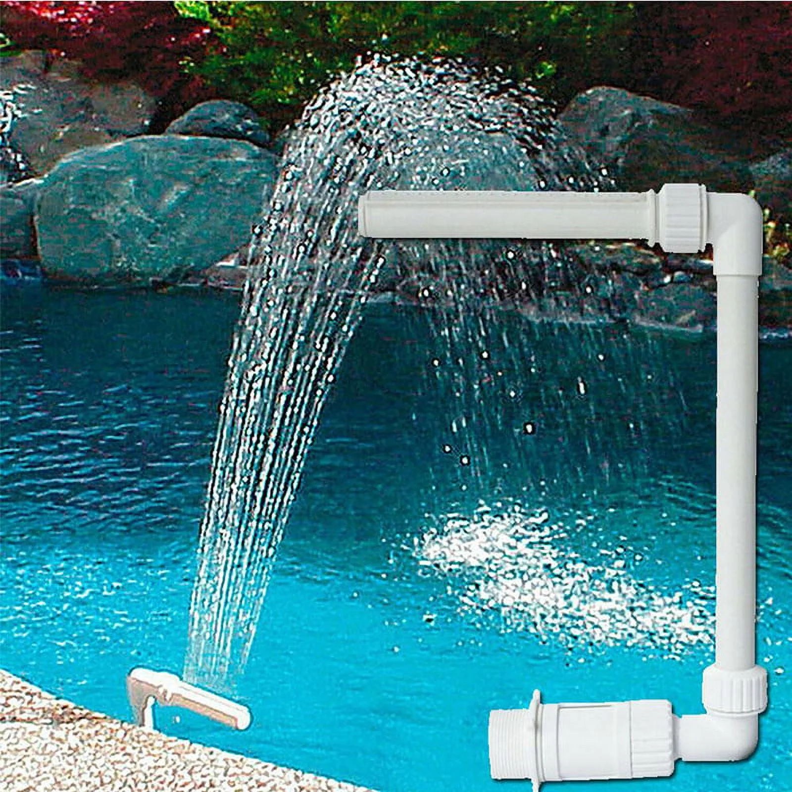 Adjustable Swimming Pool Waterfall Fountain Kit Fountain Water Spay Spa P iZ WA