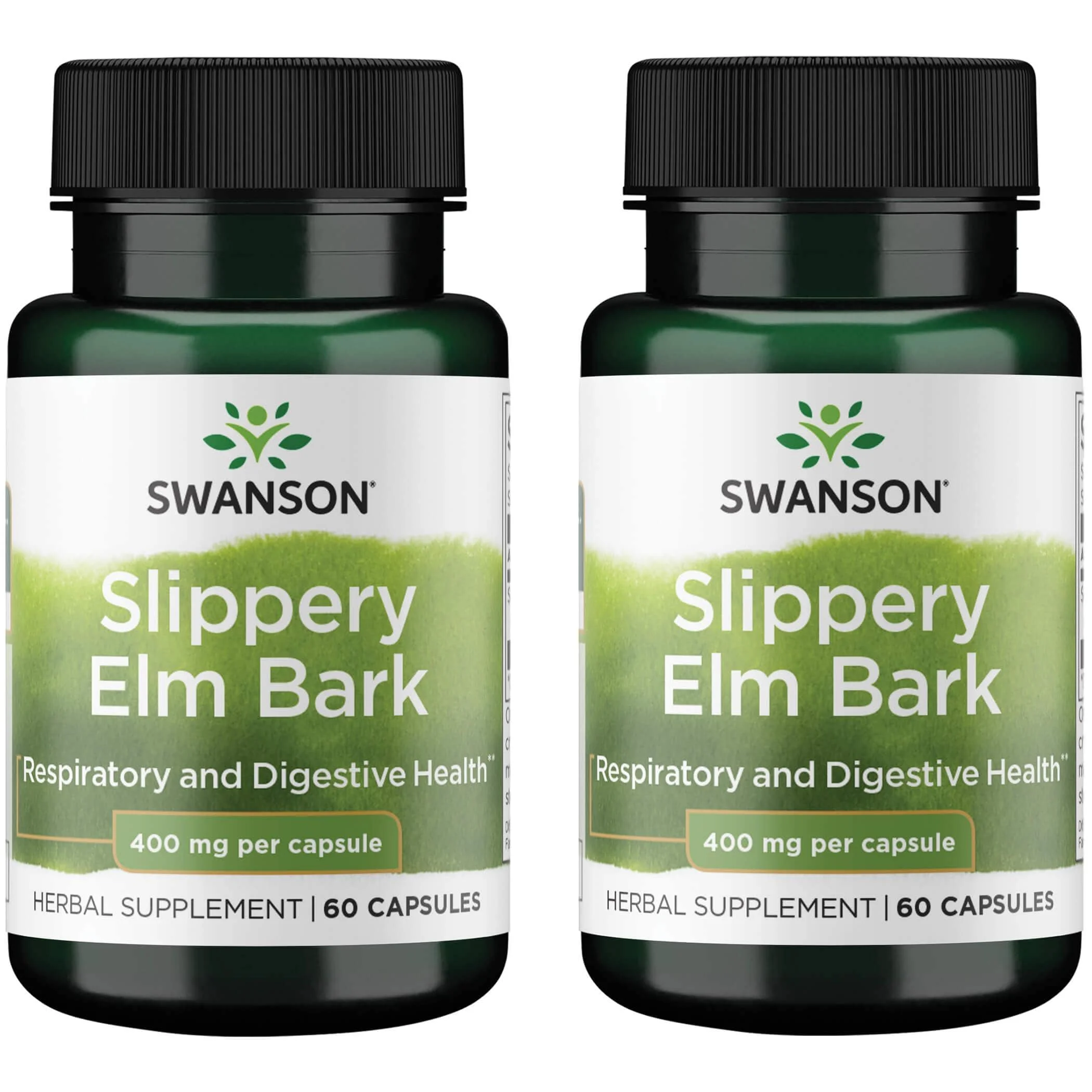 Swanson Slippery Elm Bark 400 mg 60 Caps 2 Pack