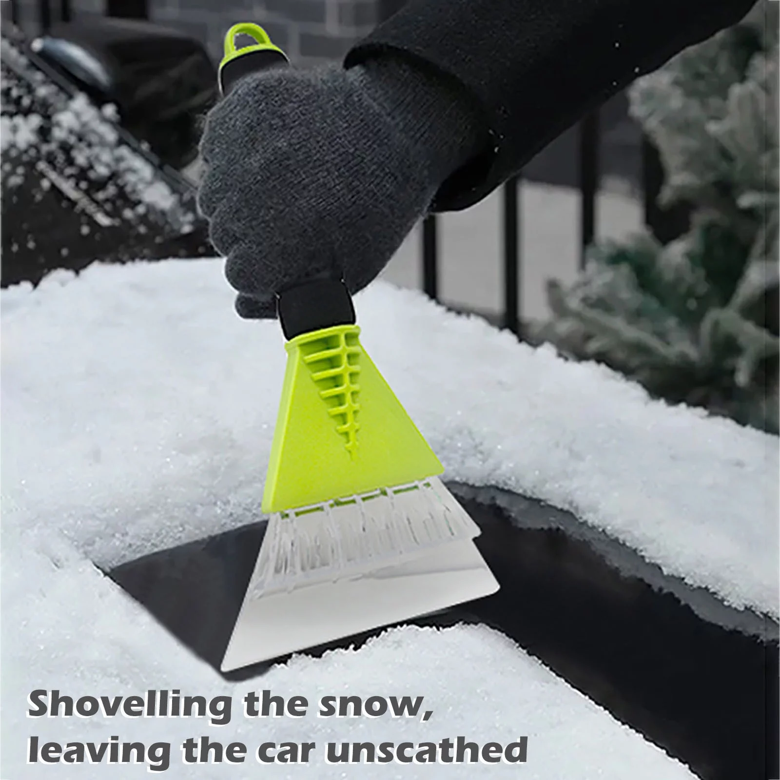 QNFEPKG Car Bumper Cute Car Bumper Sticker Snow Shovel Ice Scraper Car Truck Snow Removal With Rubber Cover Winter Tools