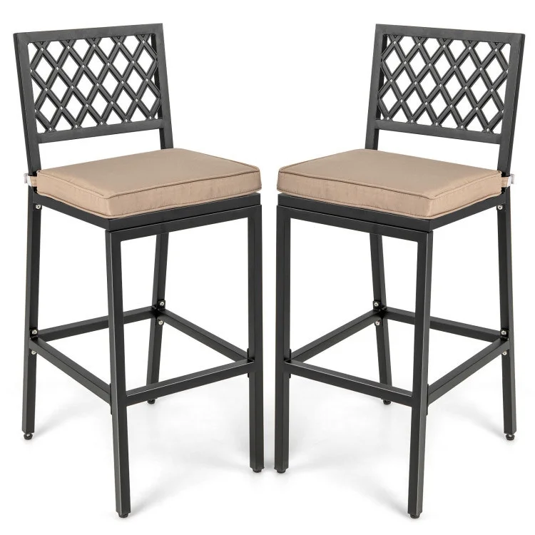 Patio Bar Chairs with Cushions - Set of 2 - Elevate Your Outdoor Space
