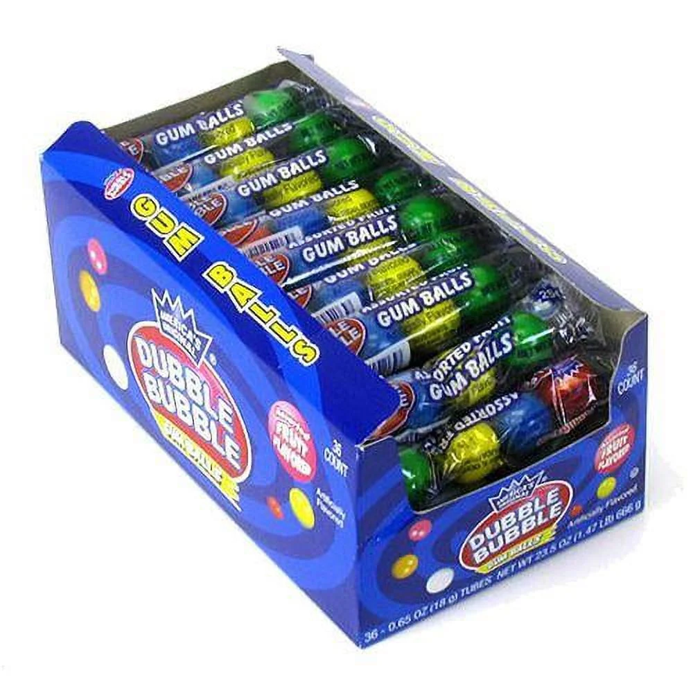 Dubble Bubble Assorted 12 ct ball Tube: 24 Count